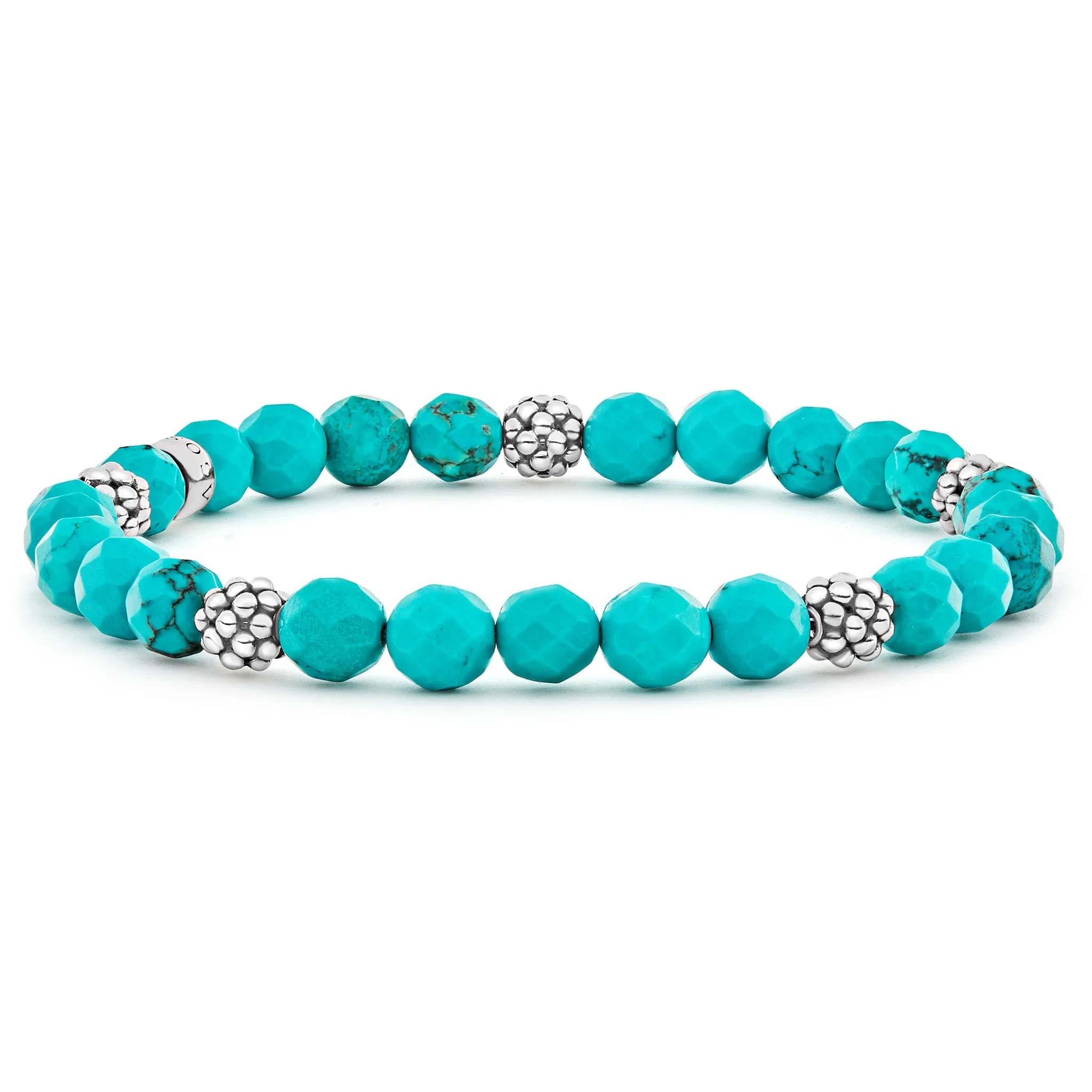 Signature Caviar Five Station Silver Turquoise Bead Bracelet sold by LAGOS