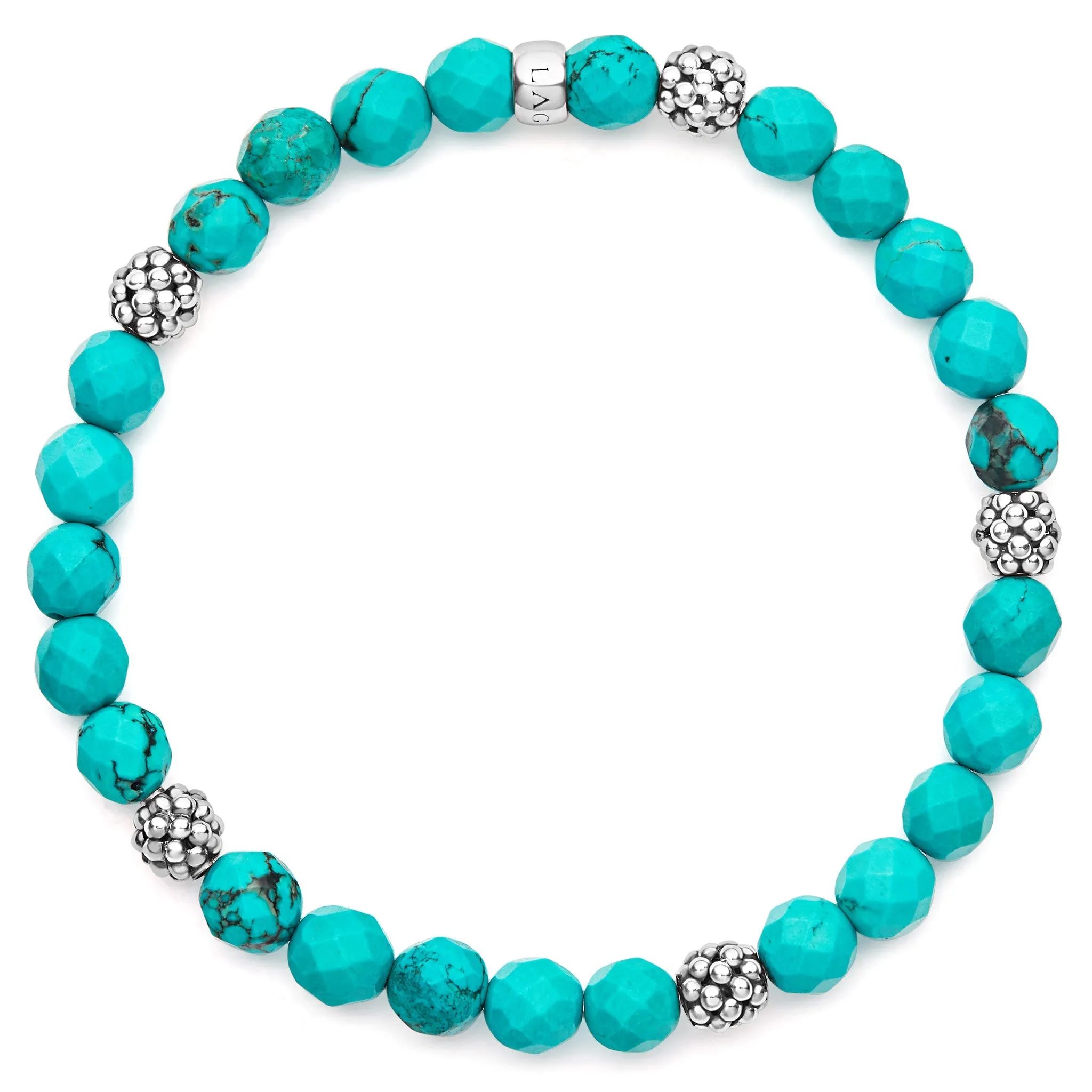 Signature Caviar Five Station Silver Turquoise Bead Bracelet sold by LAGOS product image thumbnail 3