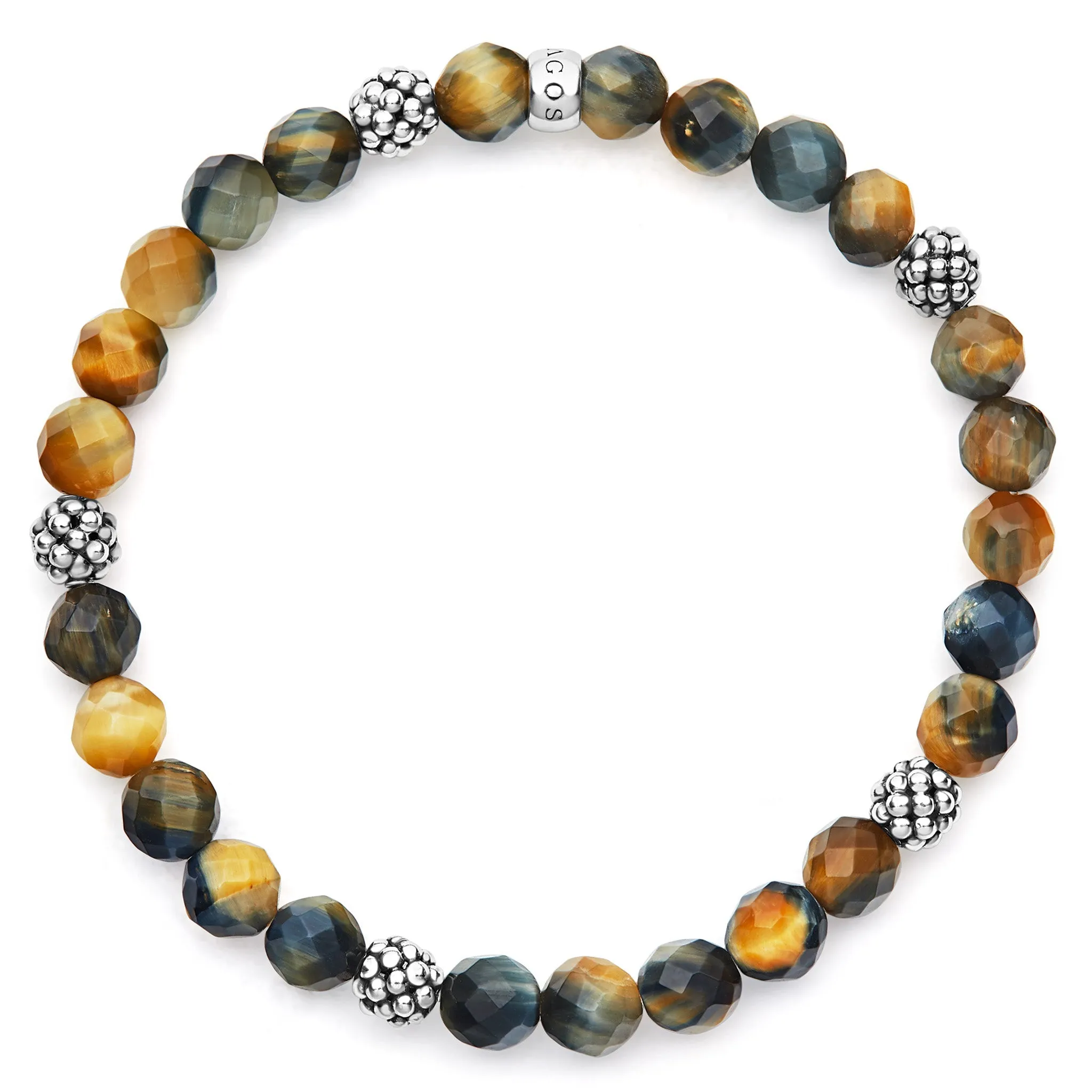 Signature Caviar Five Station Silver Tiger Eye Bead Bracelet sold by LAGOS product image thumbnail 2