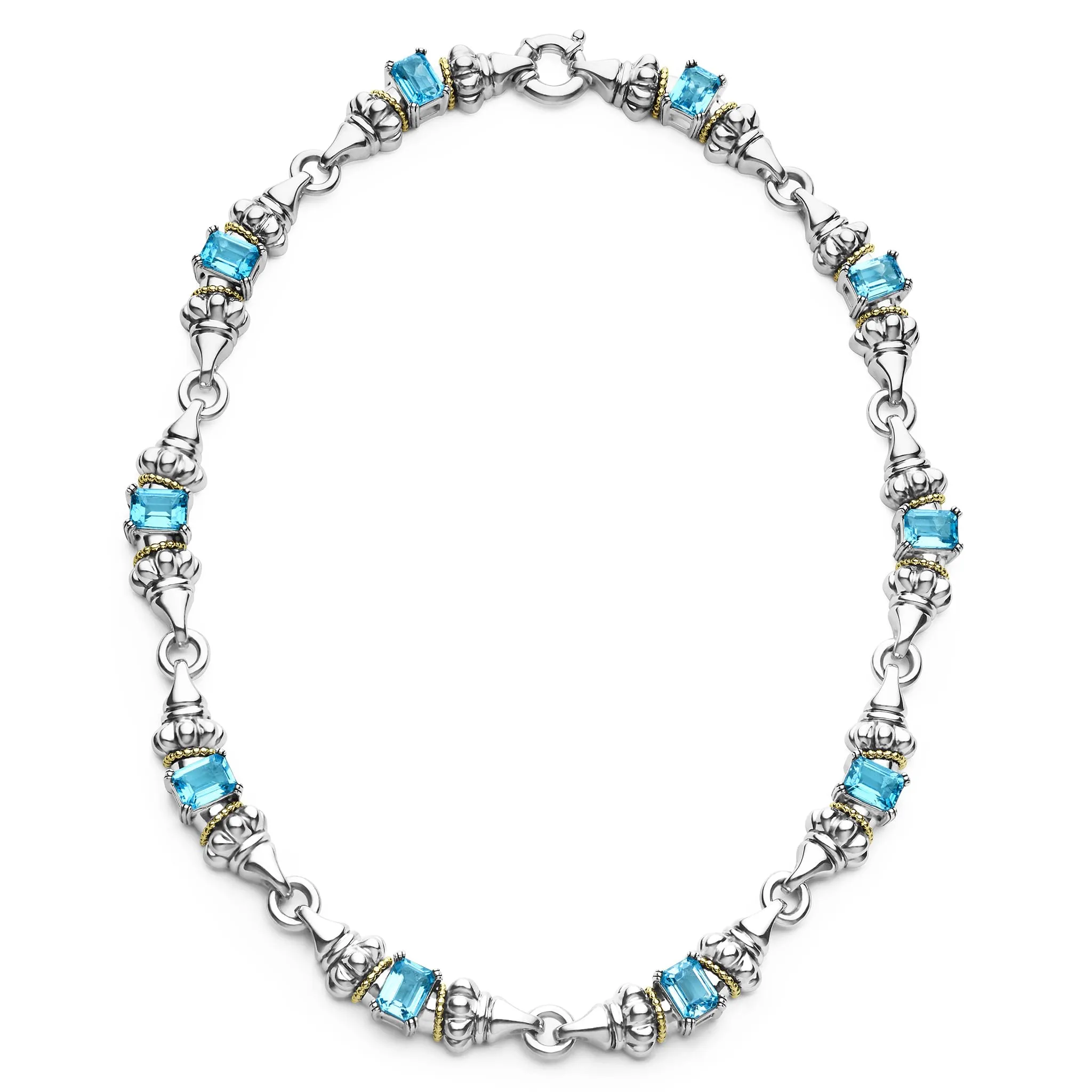 Glacier Swiss Blue Topaz Caviar Necklace sold by LAGOS product image thumbnail 3