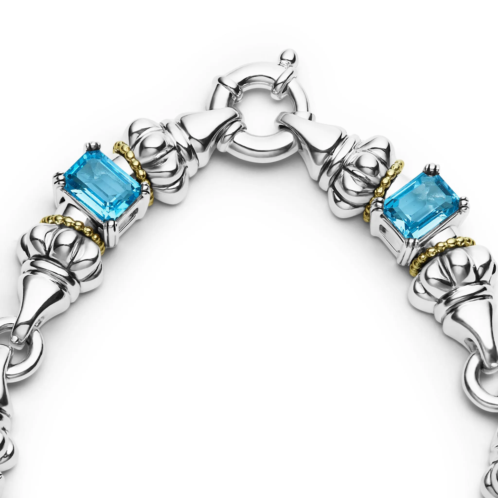 Glacier Swiss Blue Topaz Caviar Necklace sold by LAGOS product image thumbnail 5