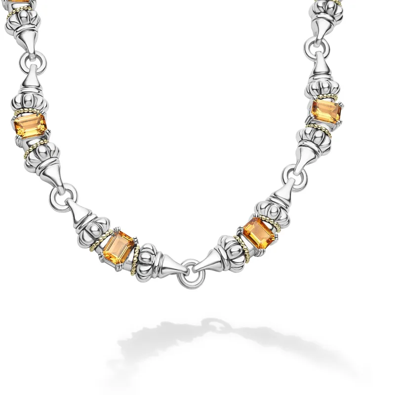 Glacier Citrine Caviar Beaded Necklace sold by LAGOS