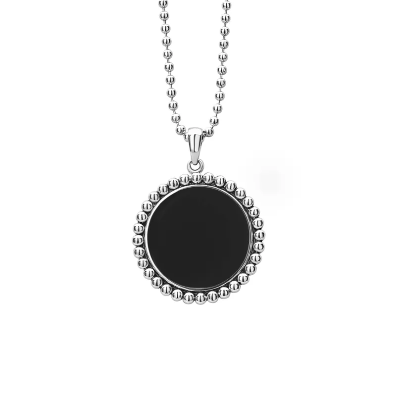 Maya Large Onyx Circle Pendant Necklace sold by LAGOS