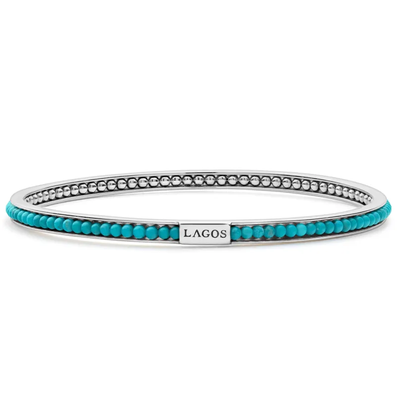 Caviar Icon Turquoise Bangle sold by LAGOS