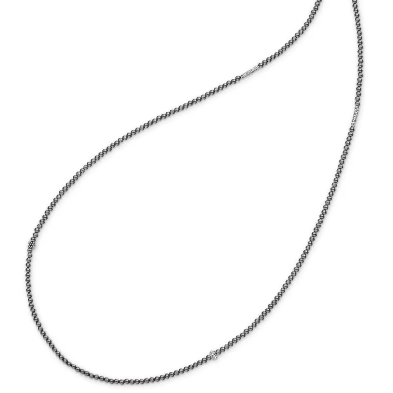 Caviar Icon Hematite Necklace sold by LAGOS