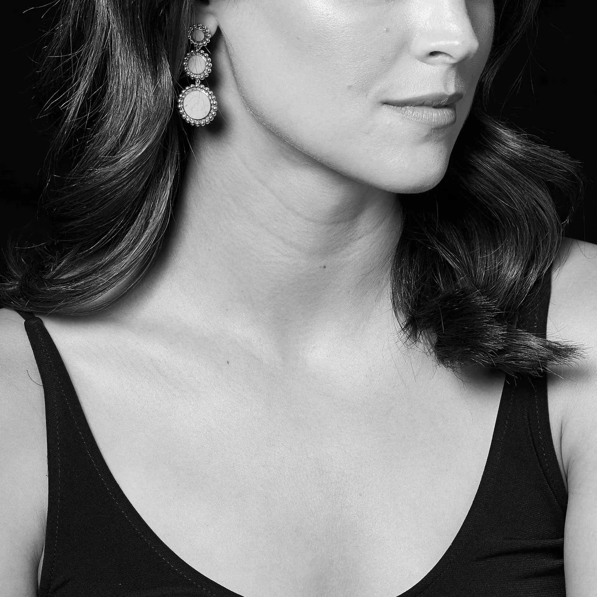 Maya Three Onyx Circle Drop Earrings sold by LAGOS product image thumbnail 2