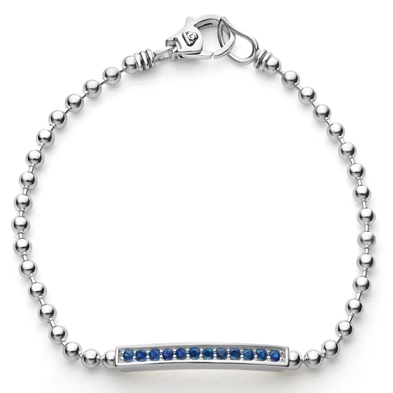 Caviar Spark Blue Sapphire Beaded Bracelet sold by LAGOS