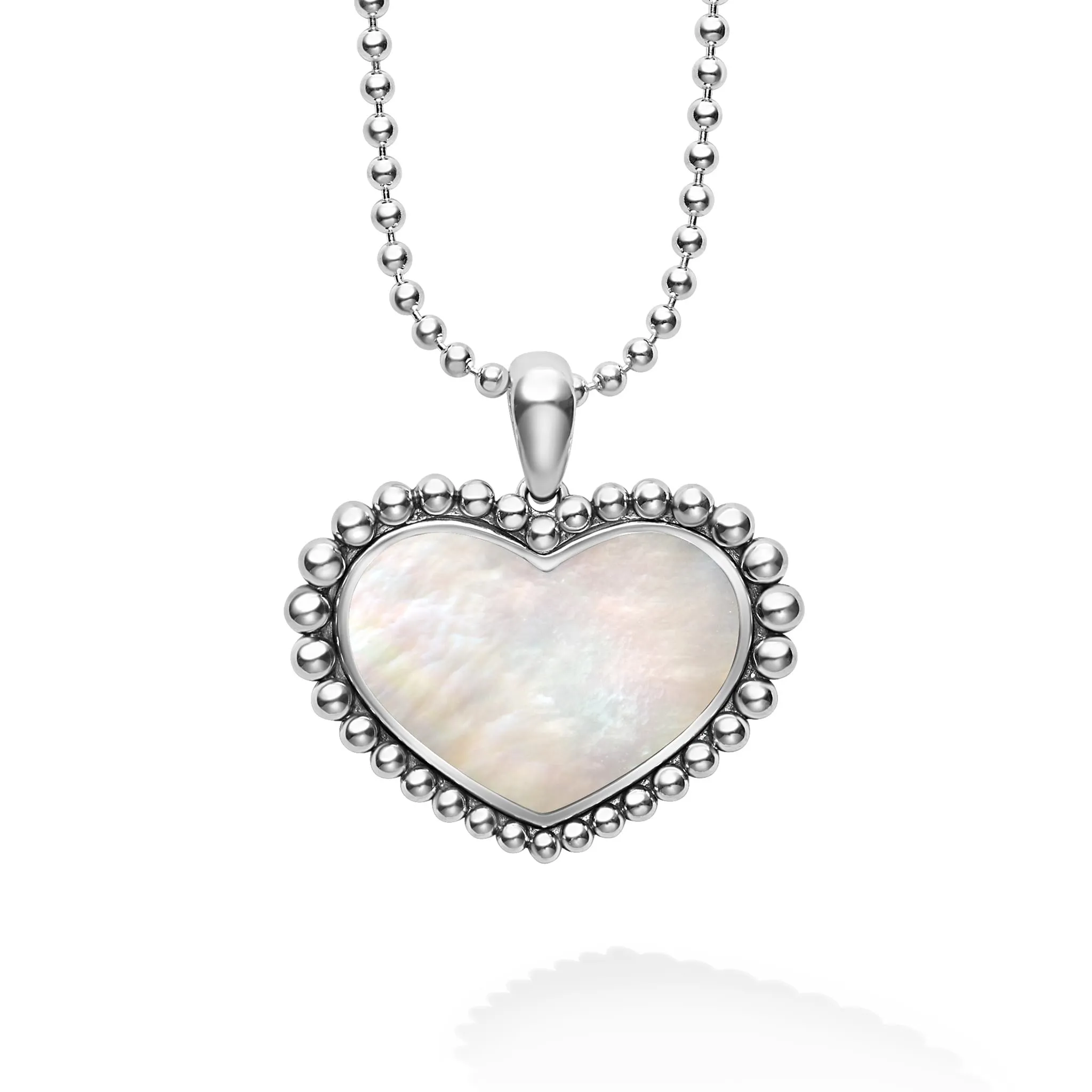 Maya Large Mother of Pearl Heart Pendant Necklace sold by LAGOS