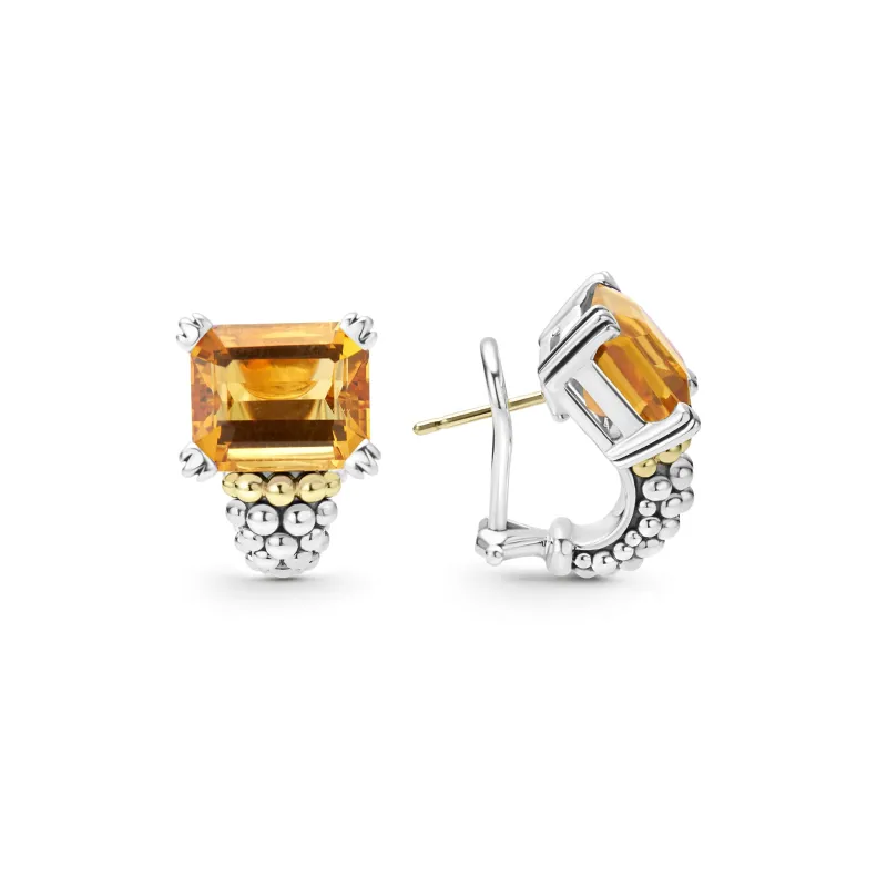 Glacier Citrine Huggie Earring sold by LAGOS