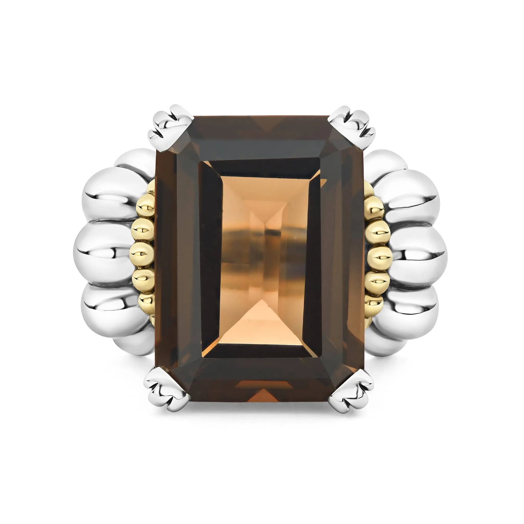 Glacier Extra Large Emerald-Cut Smokey Quartz Ring sold by LAGOS product image thumbnail 3