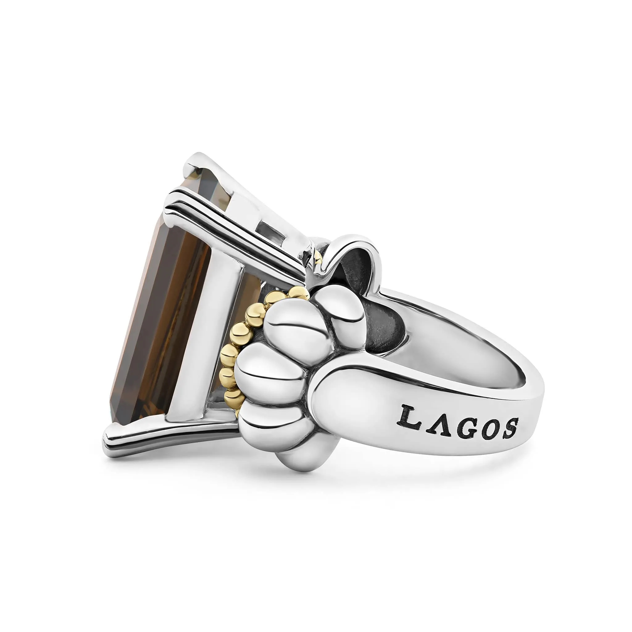 Glacier Extra Large Emerald-Cut Smokey Quartz Ring sold by LAGOS product image thumbnail 4
