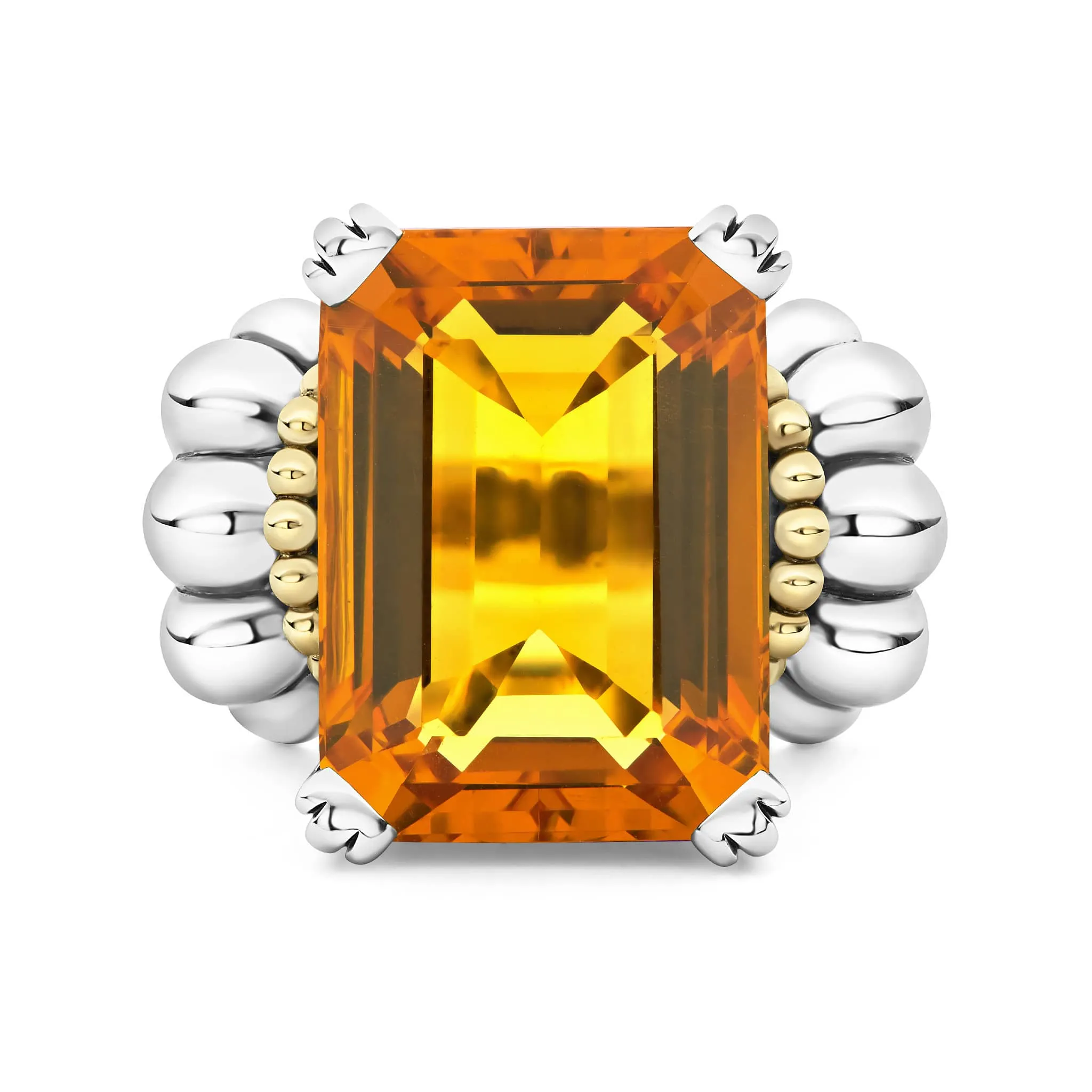 Glacier Extra Large Emerald-Cut Citrine Ring sold by LAGOS product image thumbnail 3