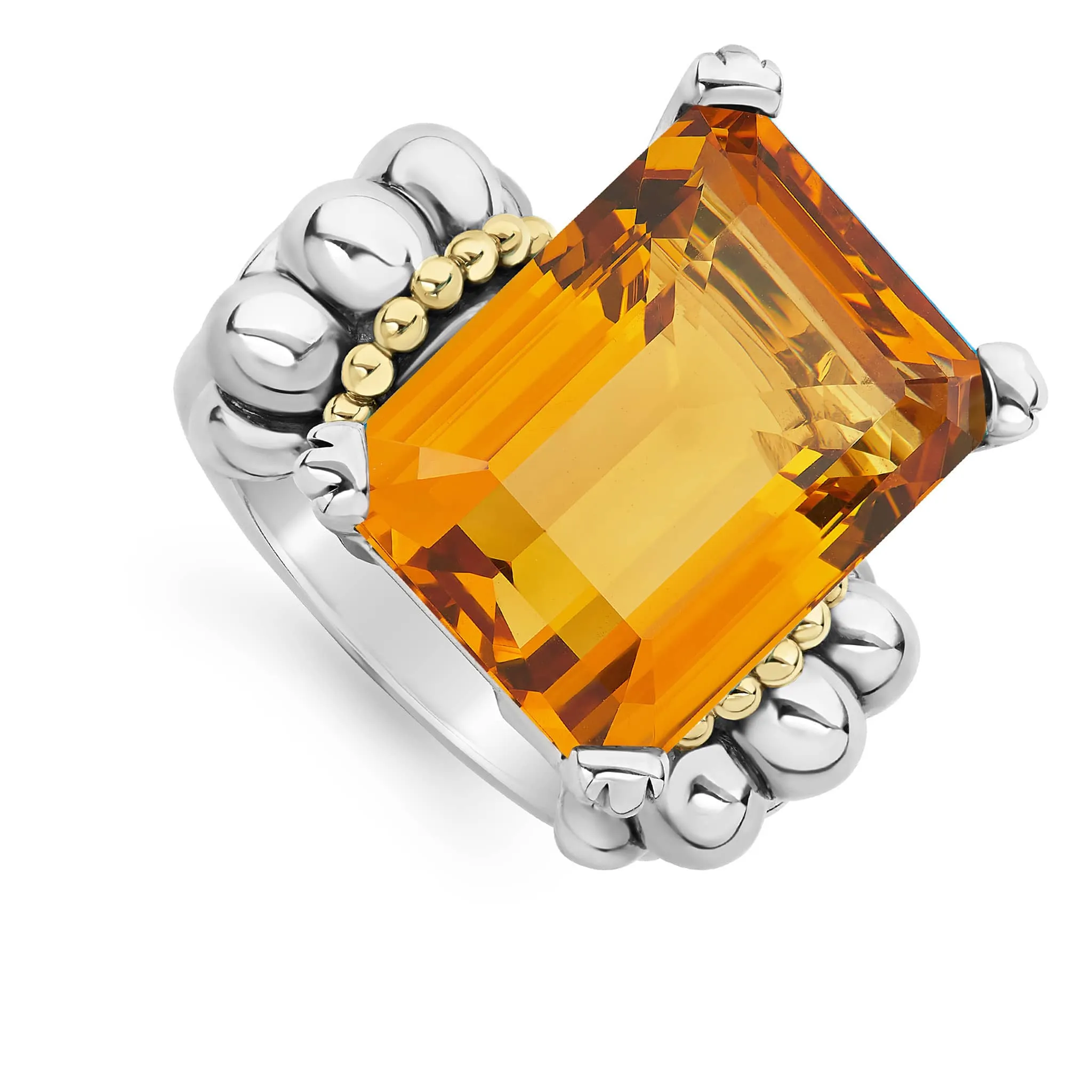 Glacier Extra Large Emerald-Cut Citrine Ring sold by LAGOS