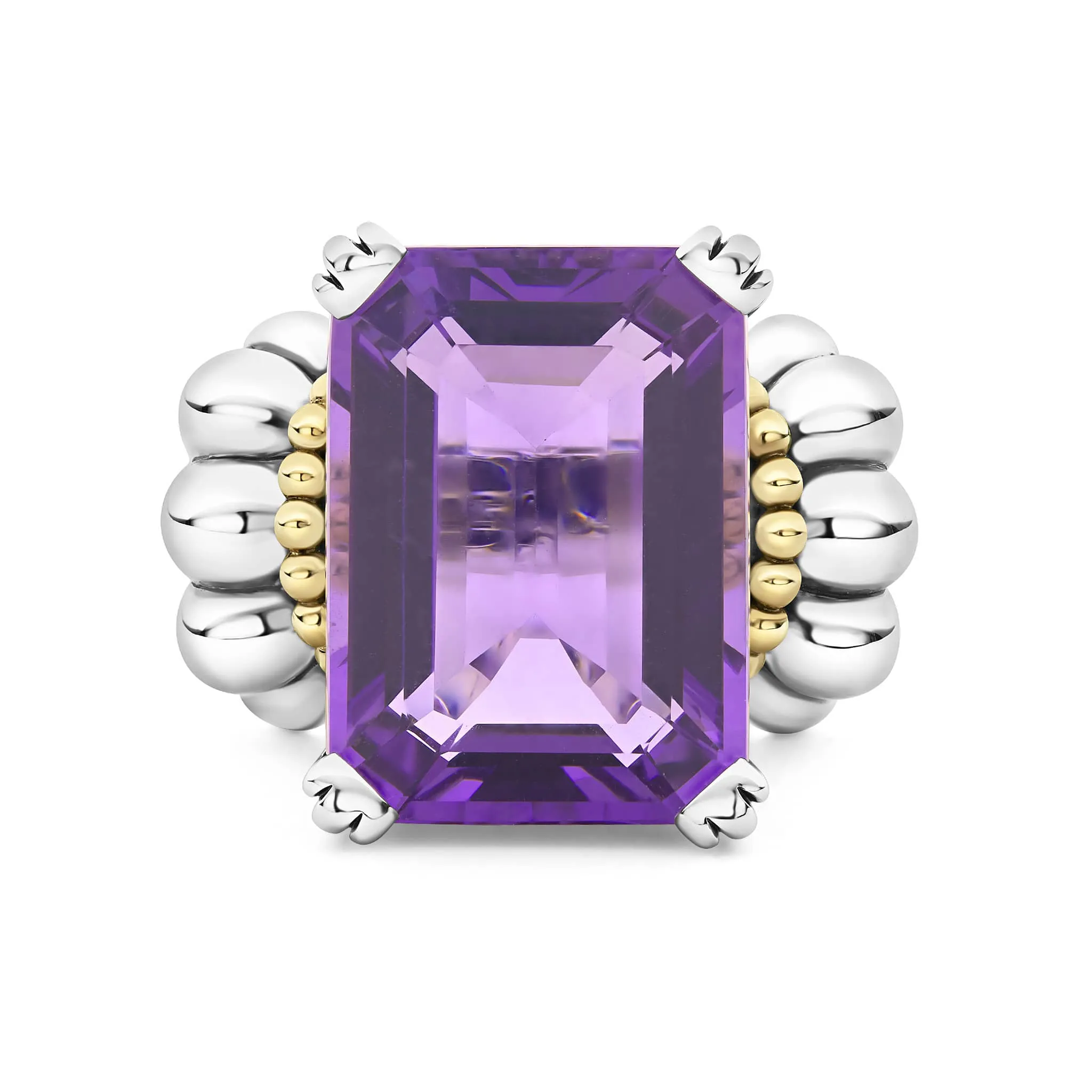 Glacier Extra Large Emerald-Cut Amethyst Ring sold by LAGOS product image thumbnail 3