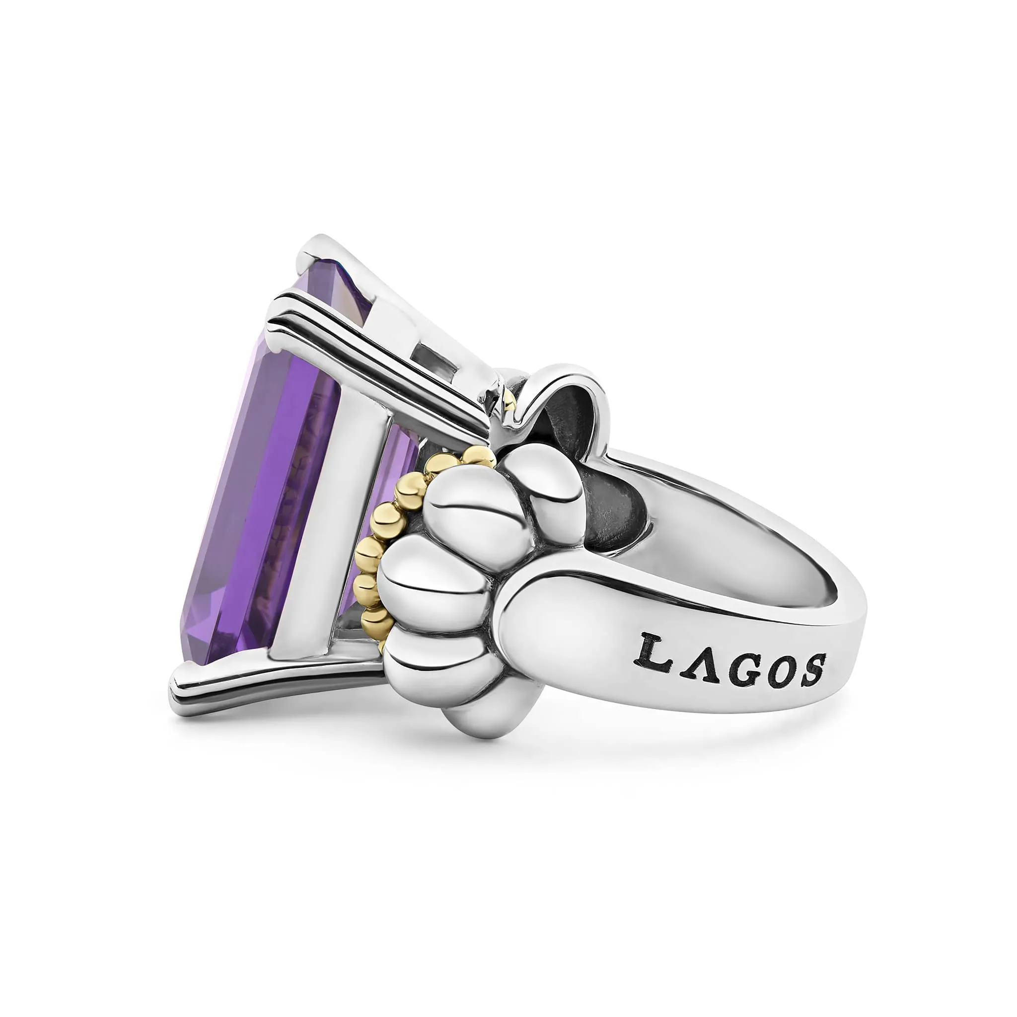 Glacier Extra Large Emerald-Cut Amethyst Ring sold by LAGOS product image thumbnail 4