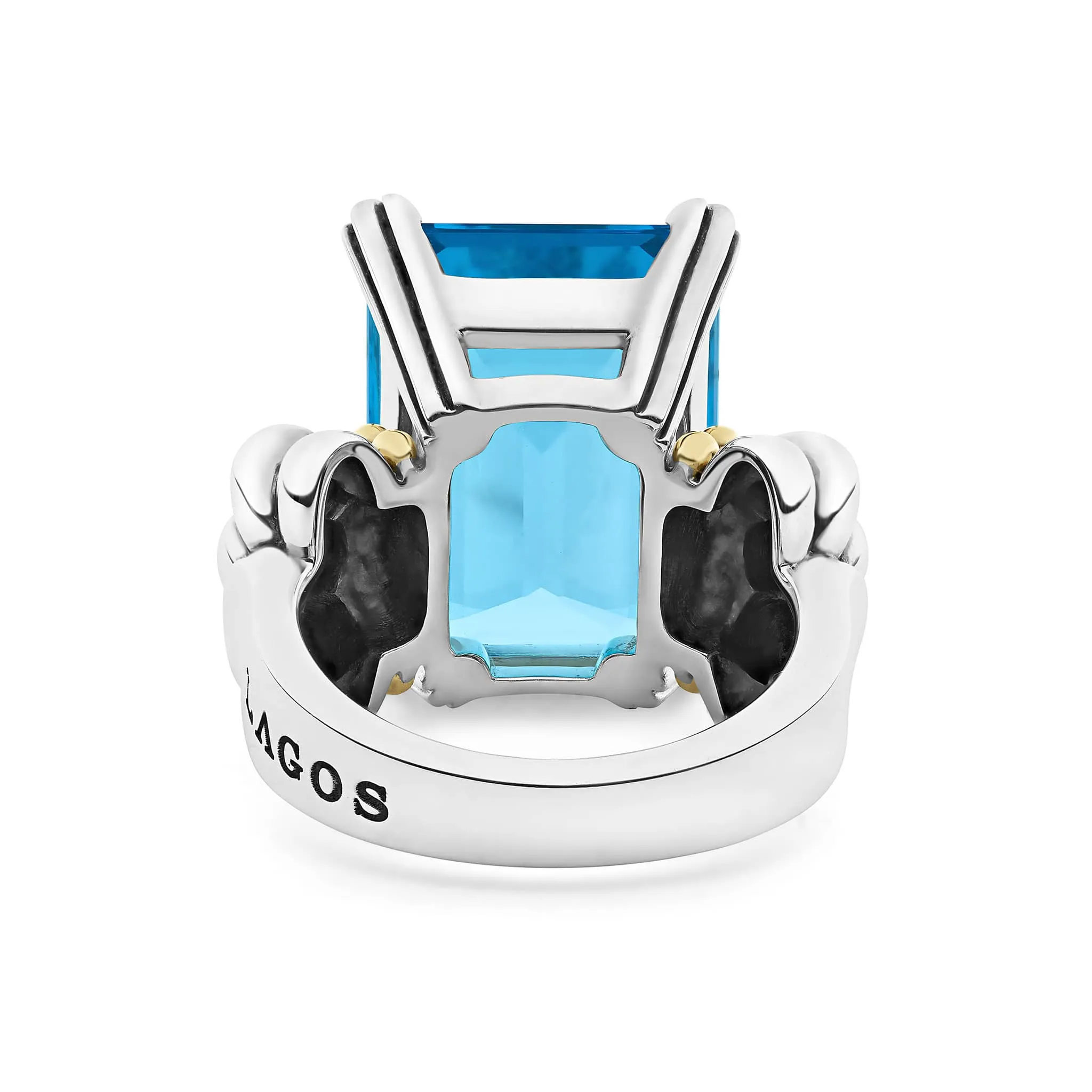 Glacier Extra Large Emerald-Cut Swiss Blue Topaz Ring sold by LAGOS product image thumbnail 5