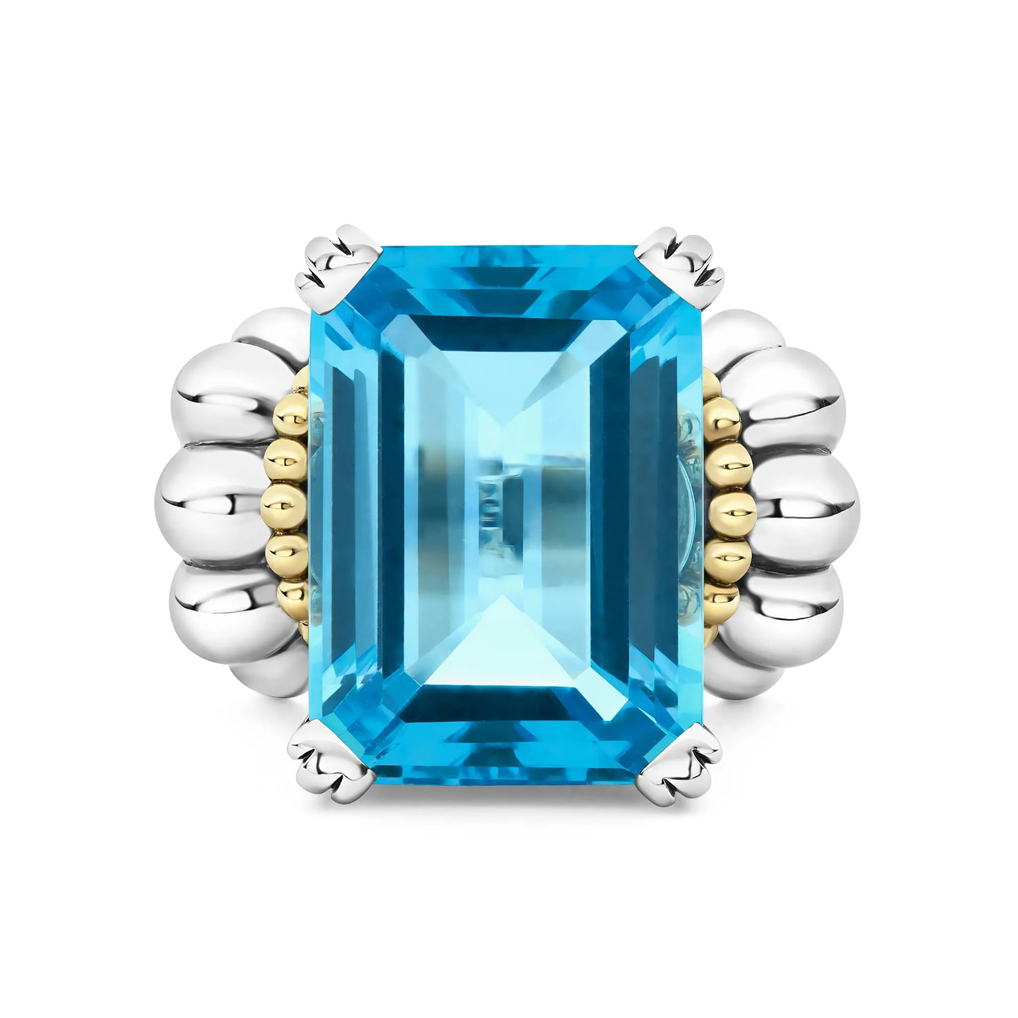 Glacier Extra Large Emerald-Cut Swiss Blue Topaz Ring sold by LAGOS product image thumbnail 3