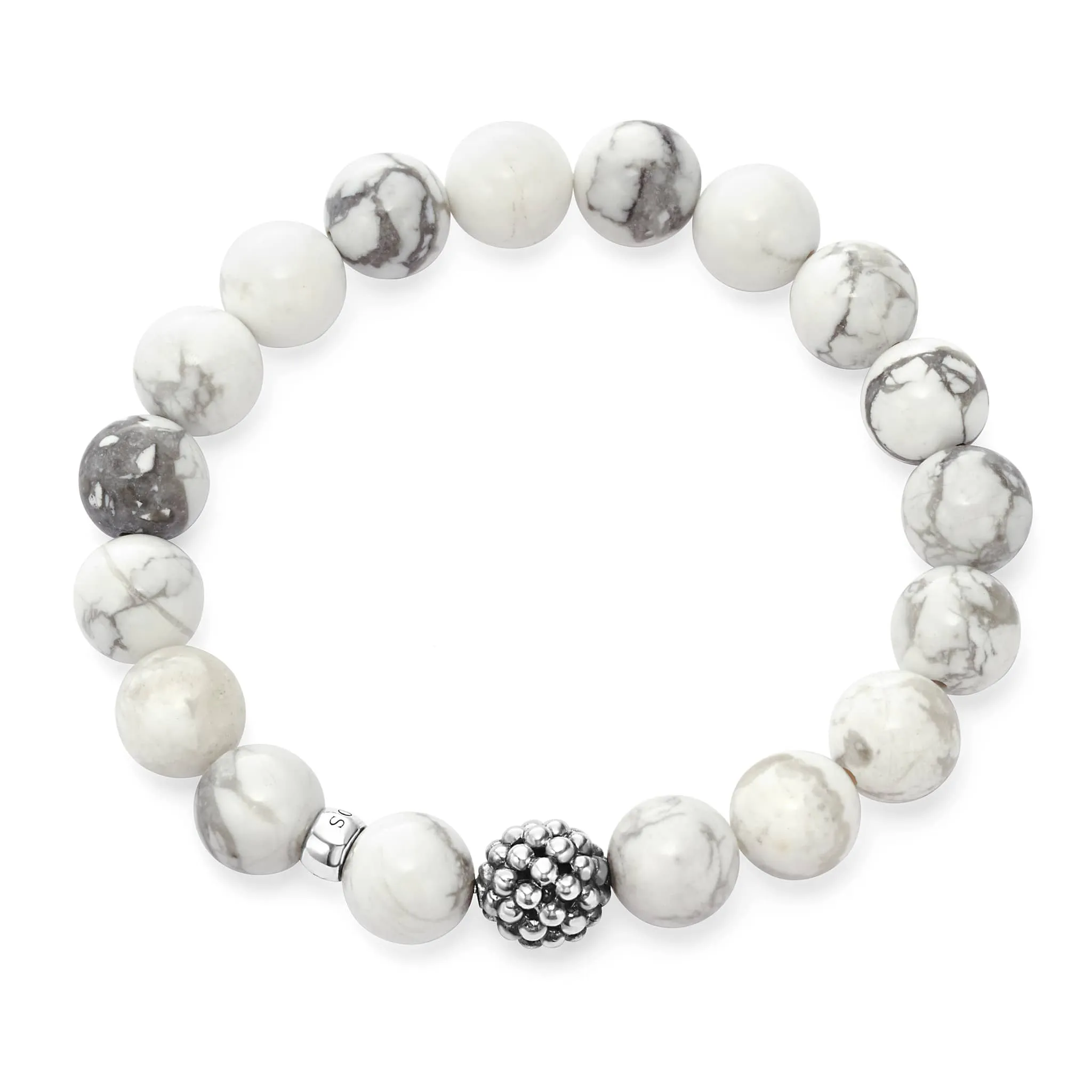 Maya Howlite Silver Station Bead Bracelet sold by LAGOS product image thumbnail 3