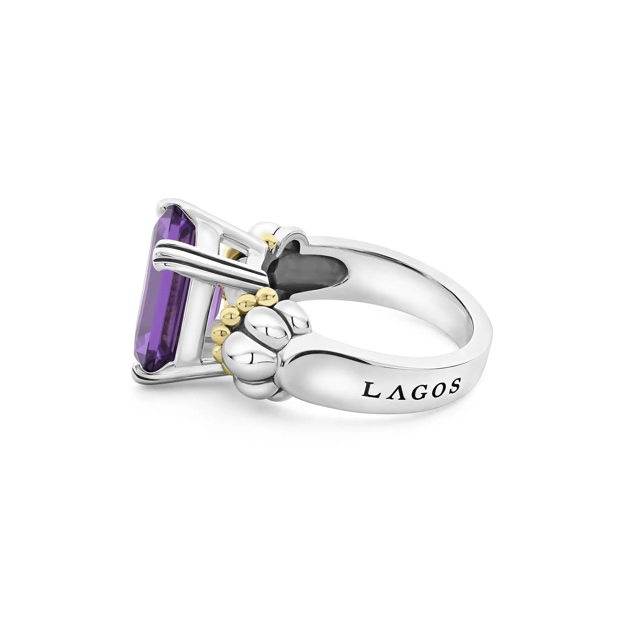 Glacier Medium Emerald-Cut Amethyst Ring sold by LAGOS product image thumbnail 4
