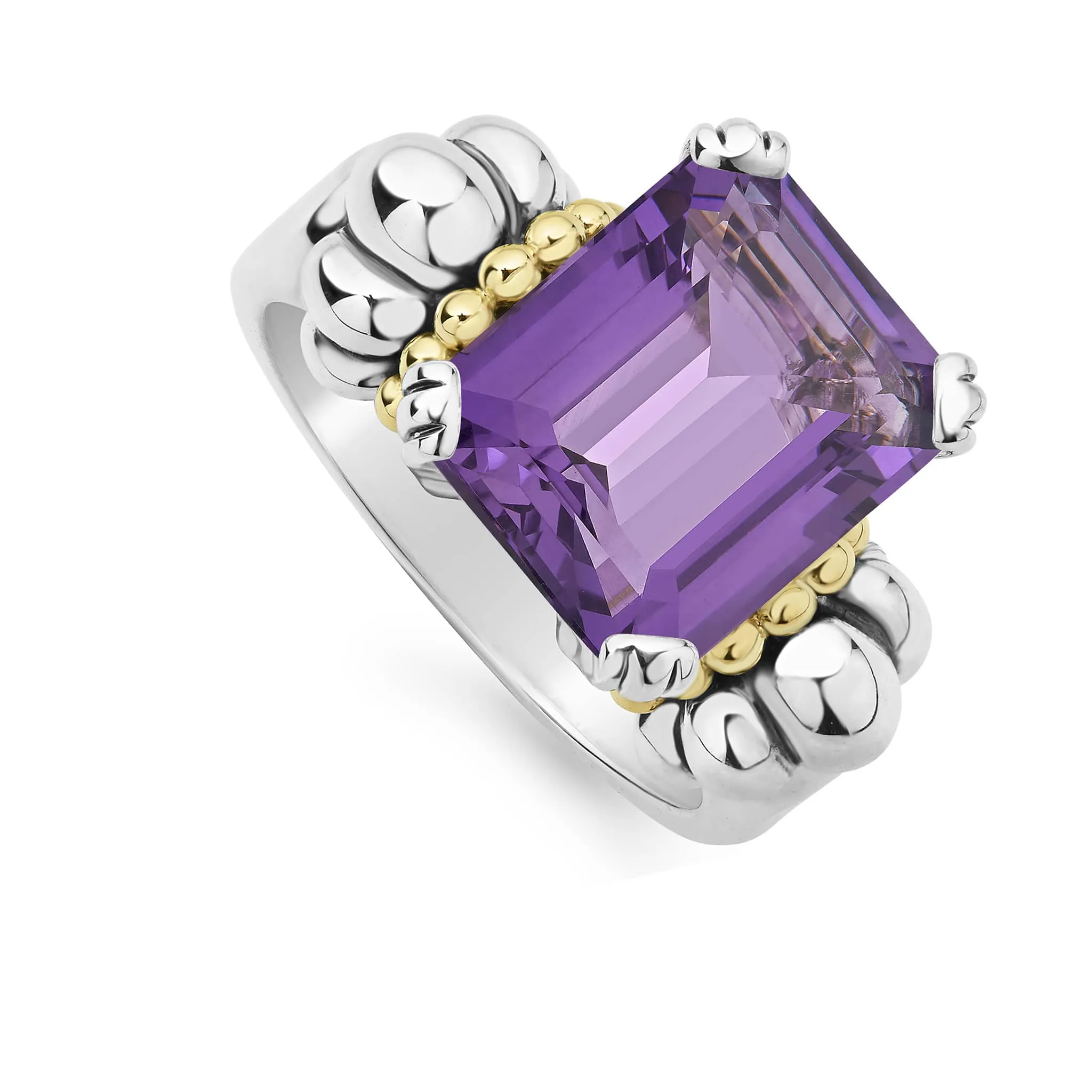 Glacier Medium Emerald-Cut Amethyst Ring sold by LAGOS