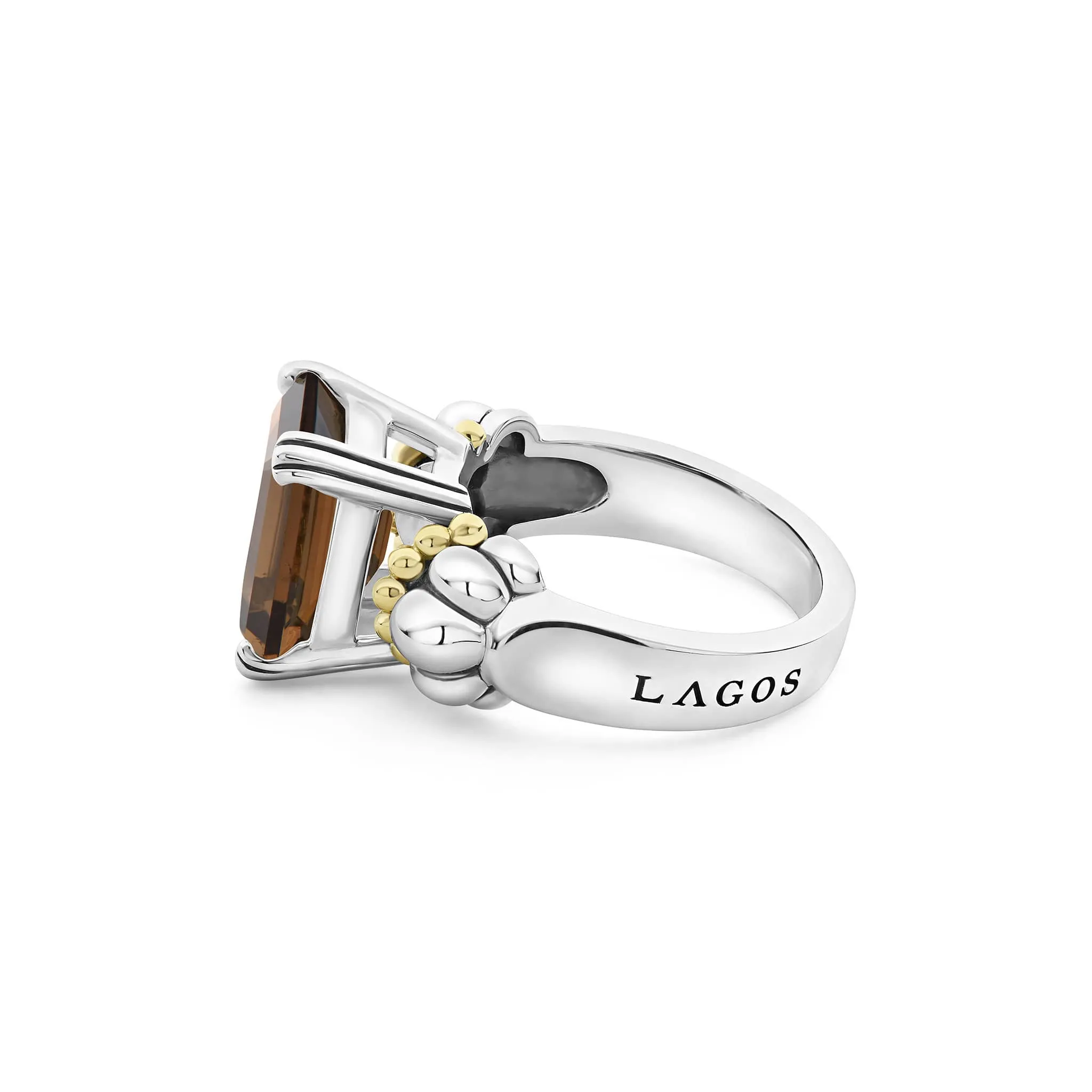 Glacier Medium Emerald-Cut Smokey Quartz Ring sold by LAGOS product image thumbnail 4