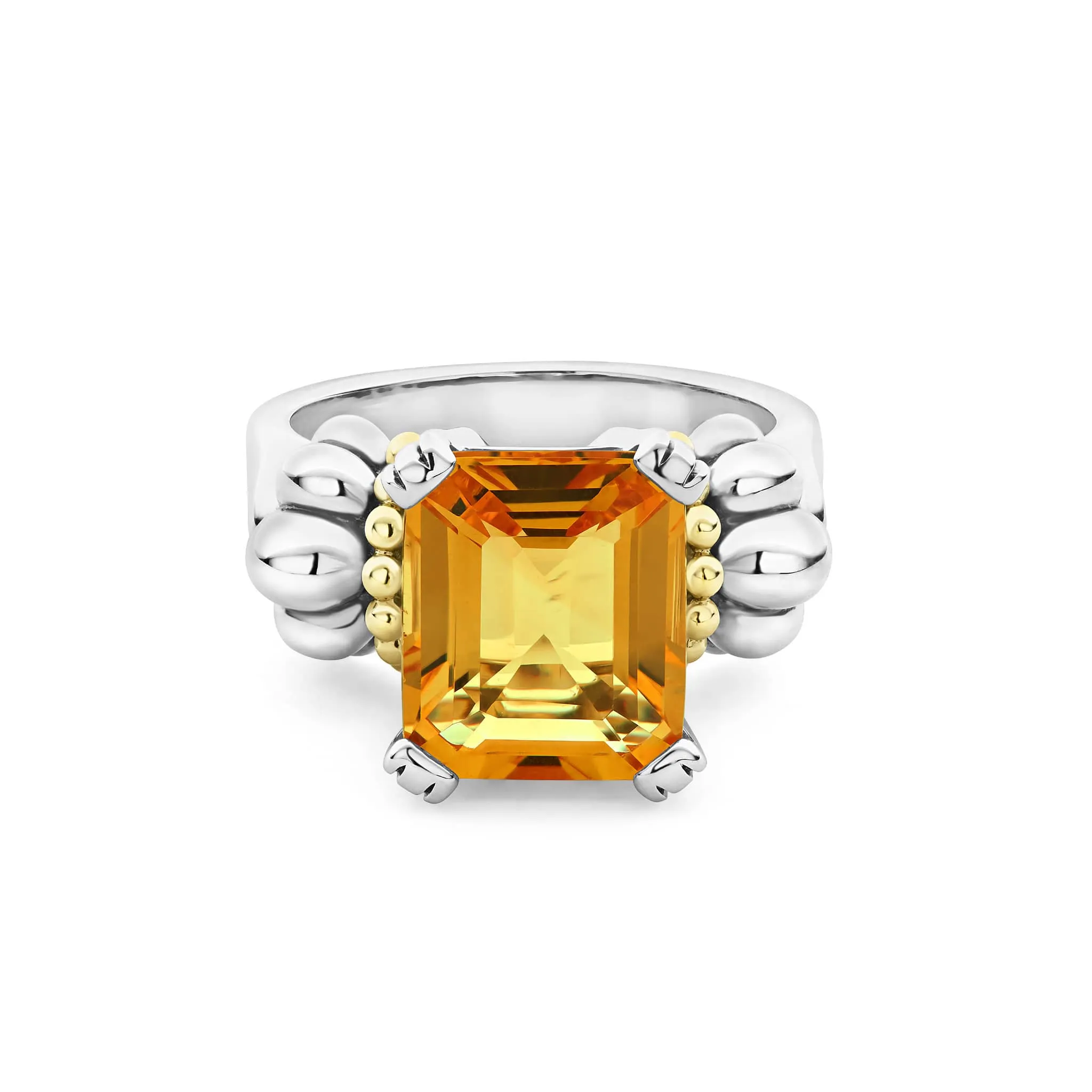 Glacier Medium Emerald-Cut Citrine Ring sold by LAGOS product image thumbnail 3