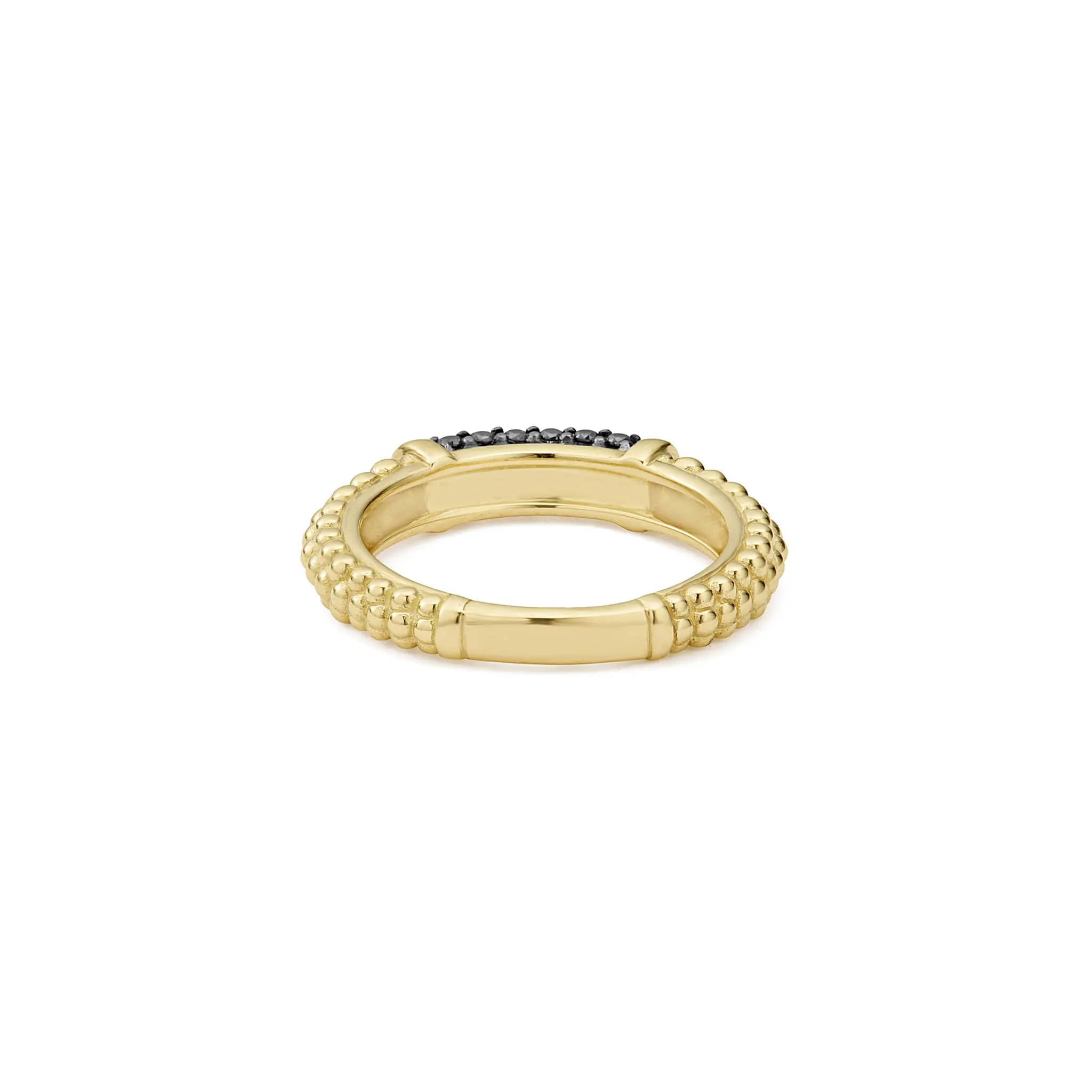 Caviar Gold 18K Gold Caviar Black Diamond Stacking Ring sold by LAGOS product image thumbnail 5