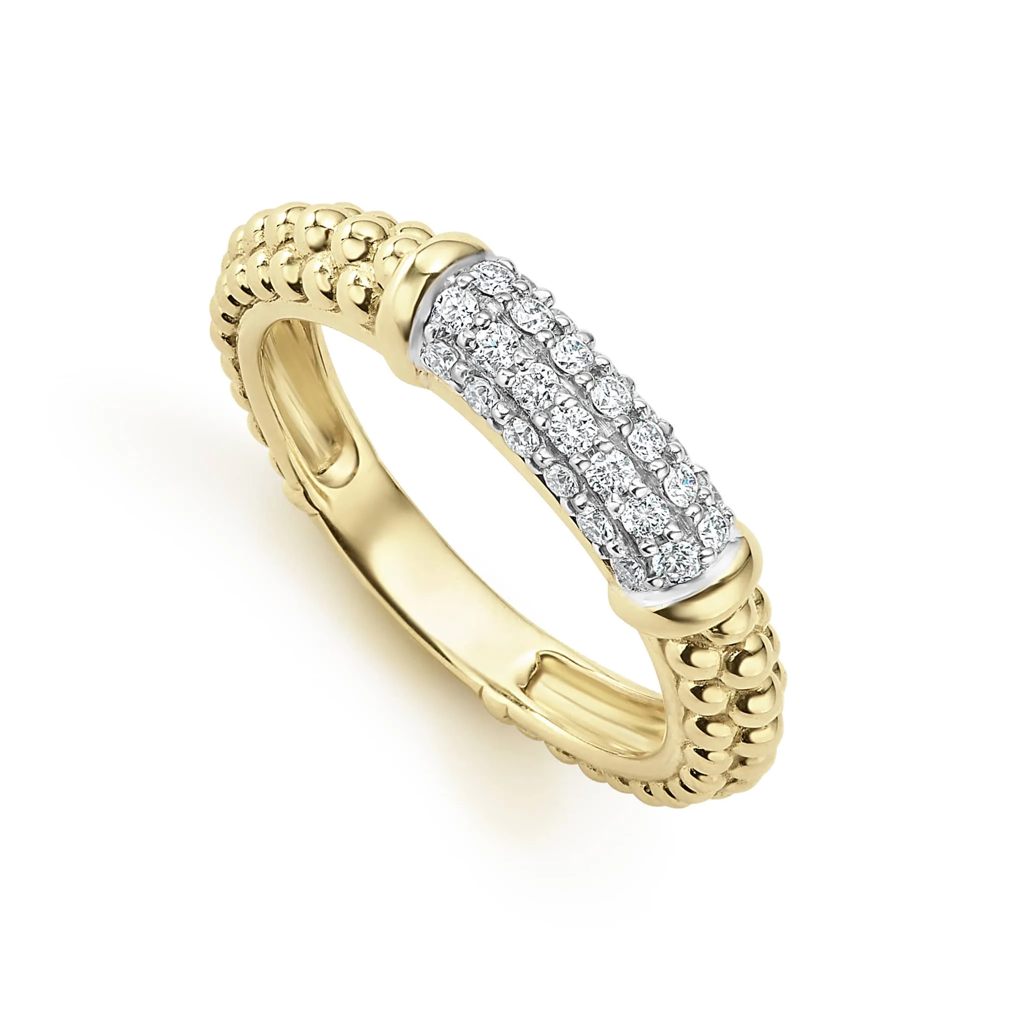 Caviar Gold 18K Gold Caviar Diamond Stacking Ring sold by LAGOS