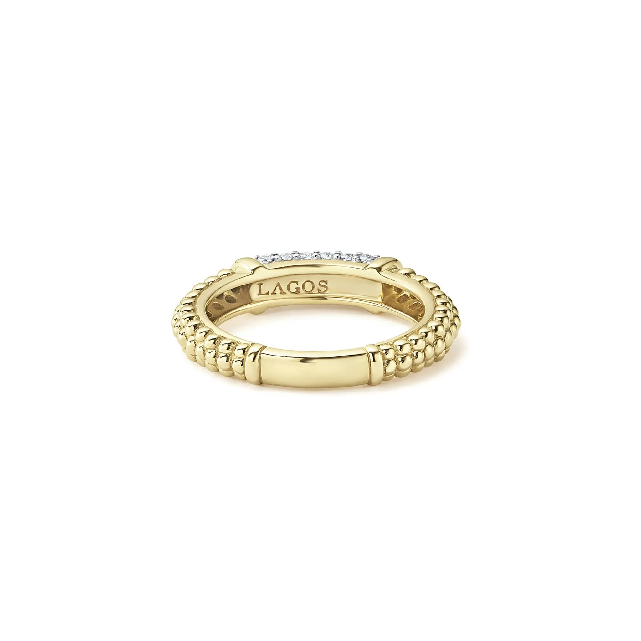 Caviar Gold 18K Gold Caviar Diamond Stacking Ring sold by LAGOS product image thumbnail 5