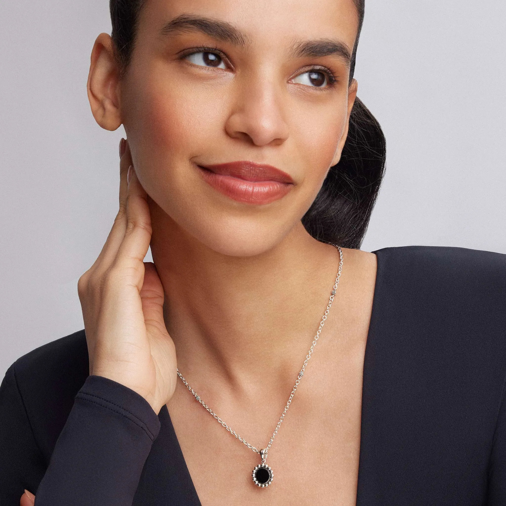 Maya Small Onyx Circle Pendant Necklace sold by LAGOS product image thumbnail 2