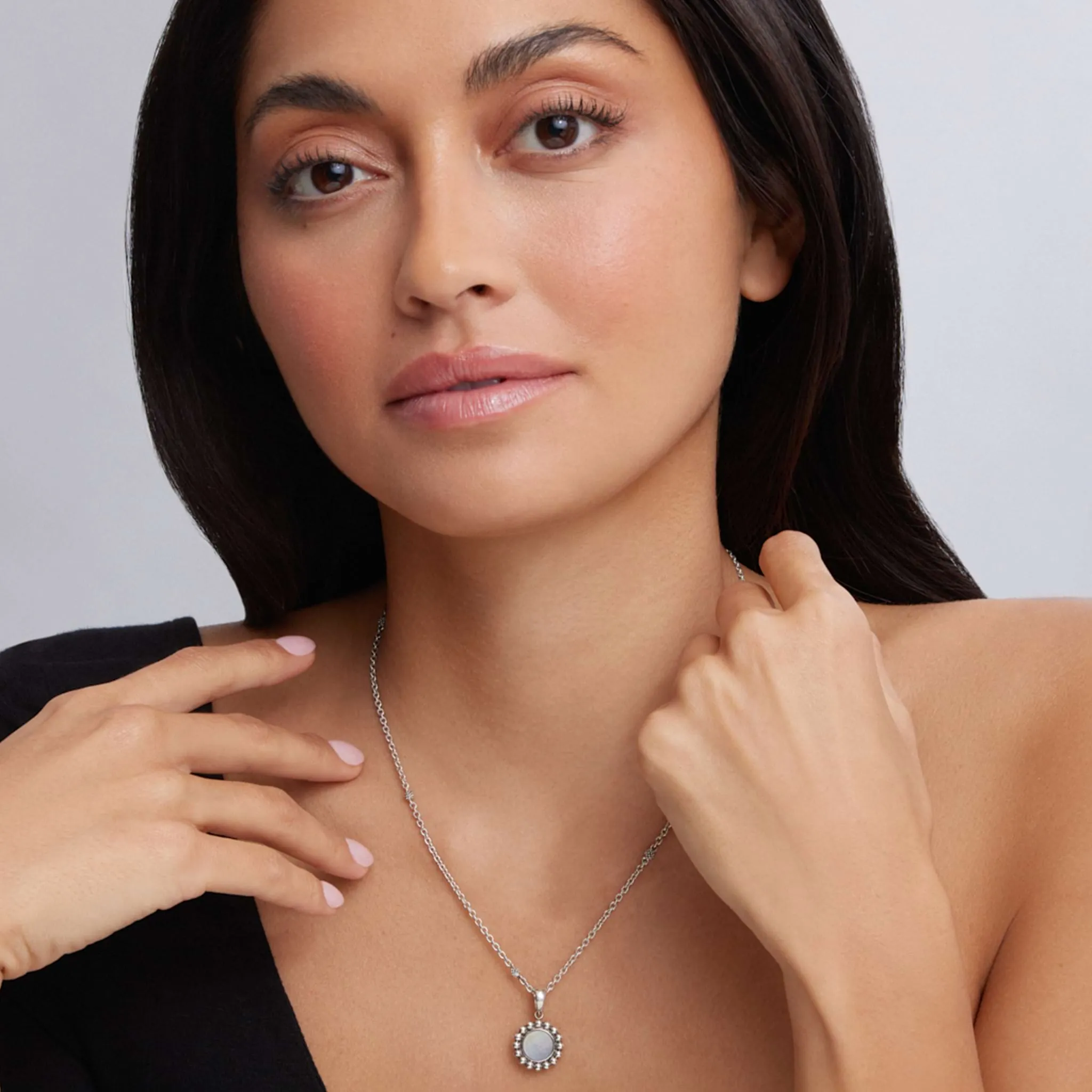 Maya Small Mother of Pearl Circle Pendant Necklace sold by LAGOS product image thumbnail 2