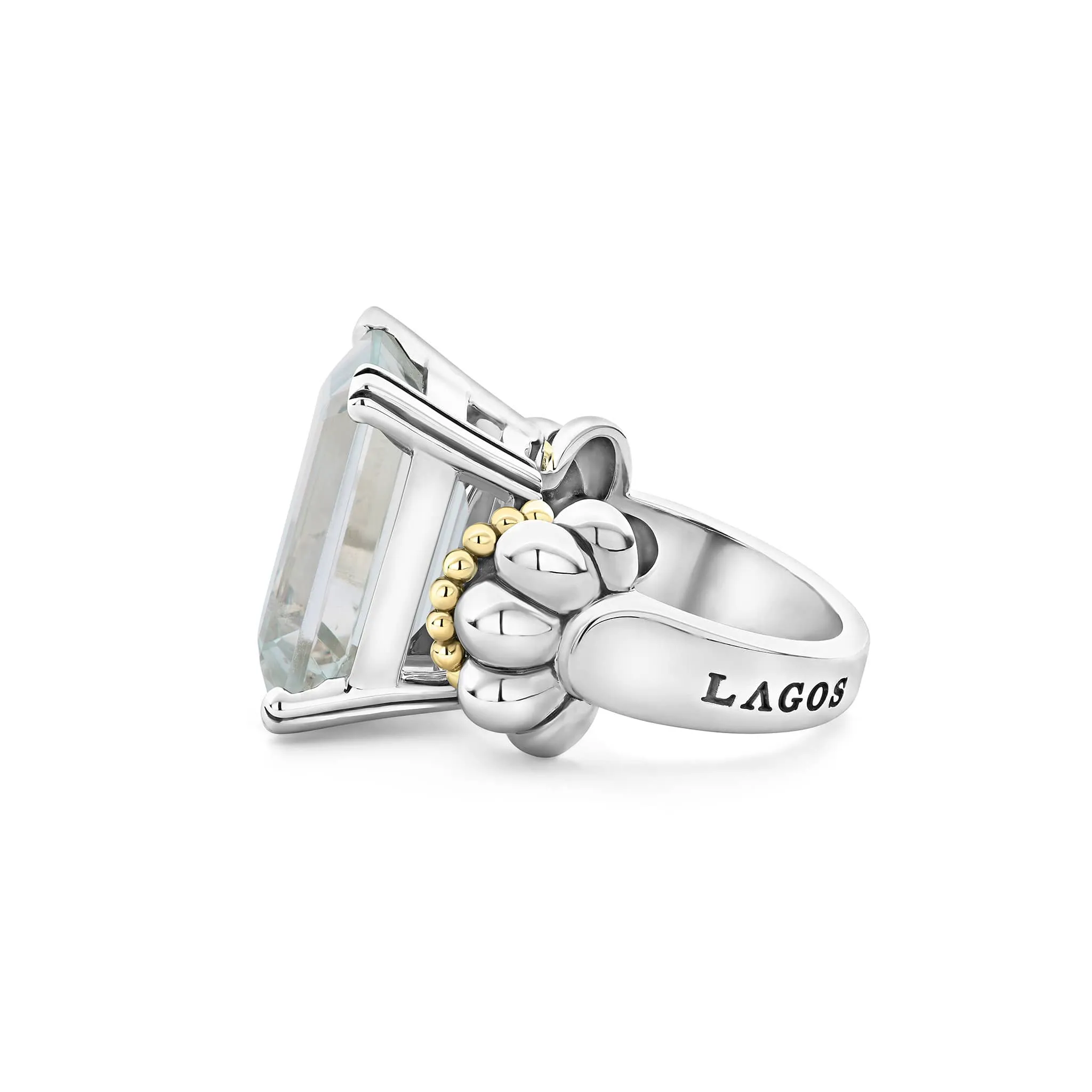 Glacier Large Emerald-Cut White Topaz Ring sold by LAGOS product image thumbnail 4