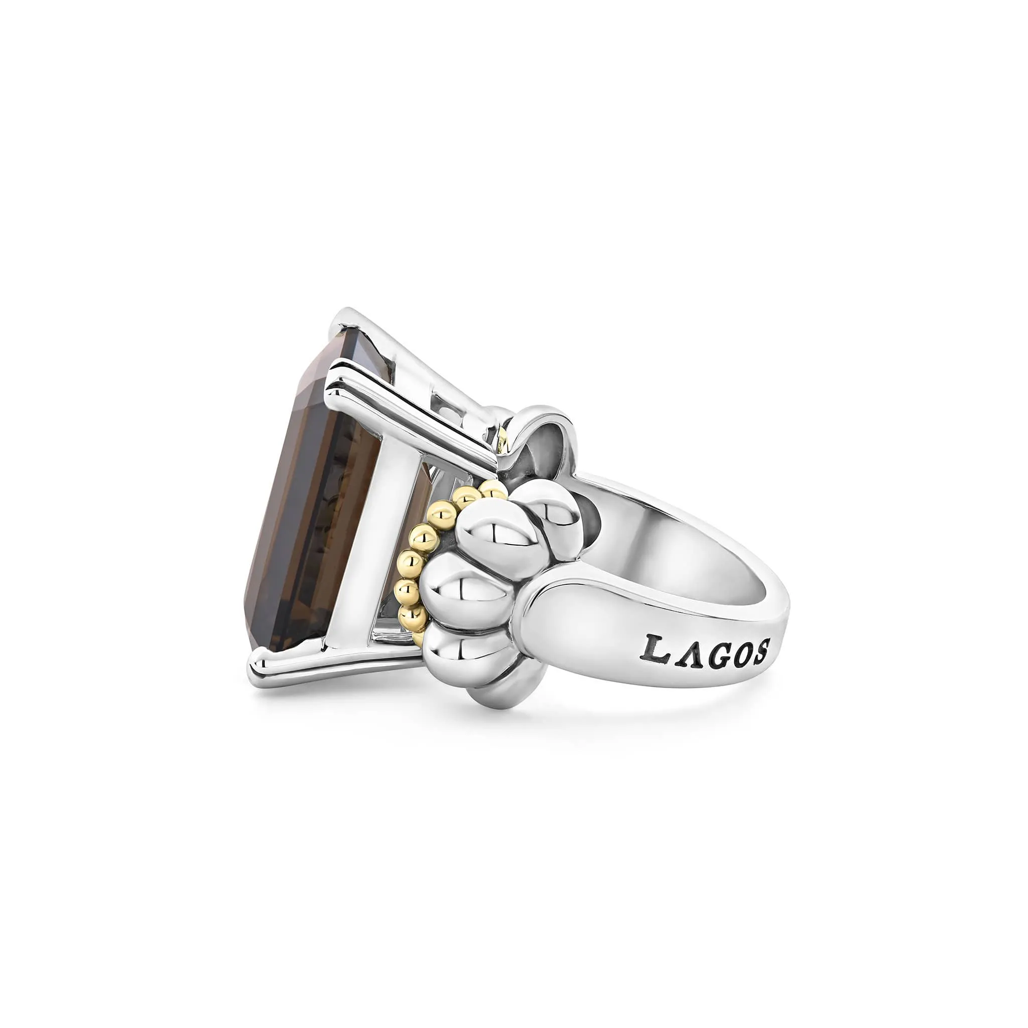 Glacier Large Emerald-Cut Smokey Quartz Ring sold by LAGOS product image thumbnail 4