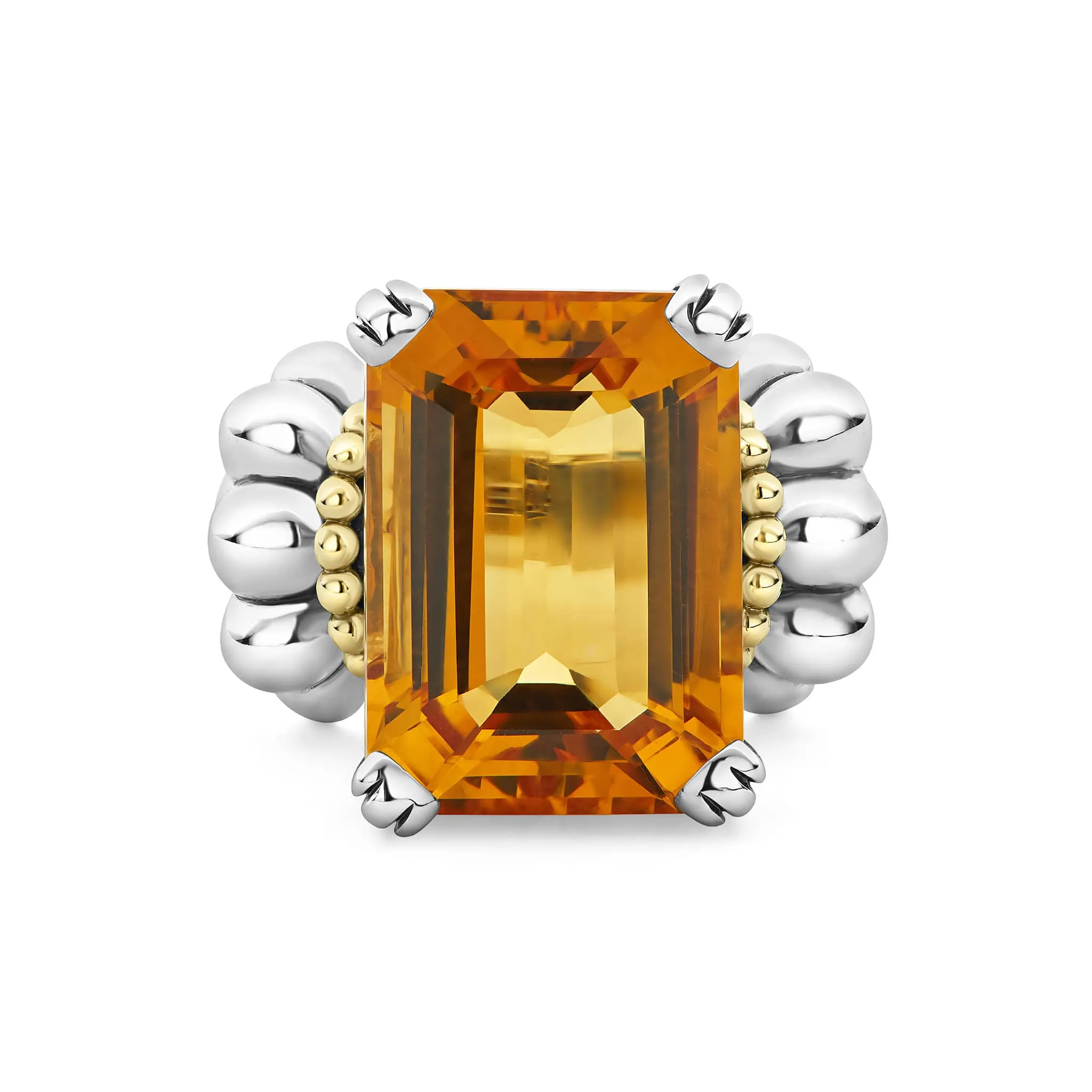 Glacier Large Emerald-Cut Citrine Ring sold by LAGOS product image thumbnail 3