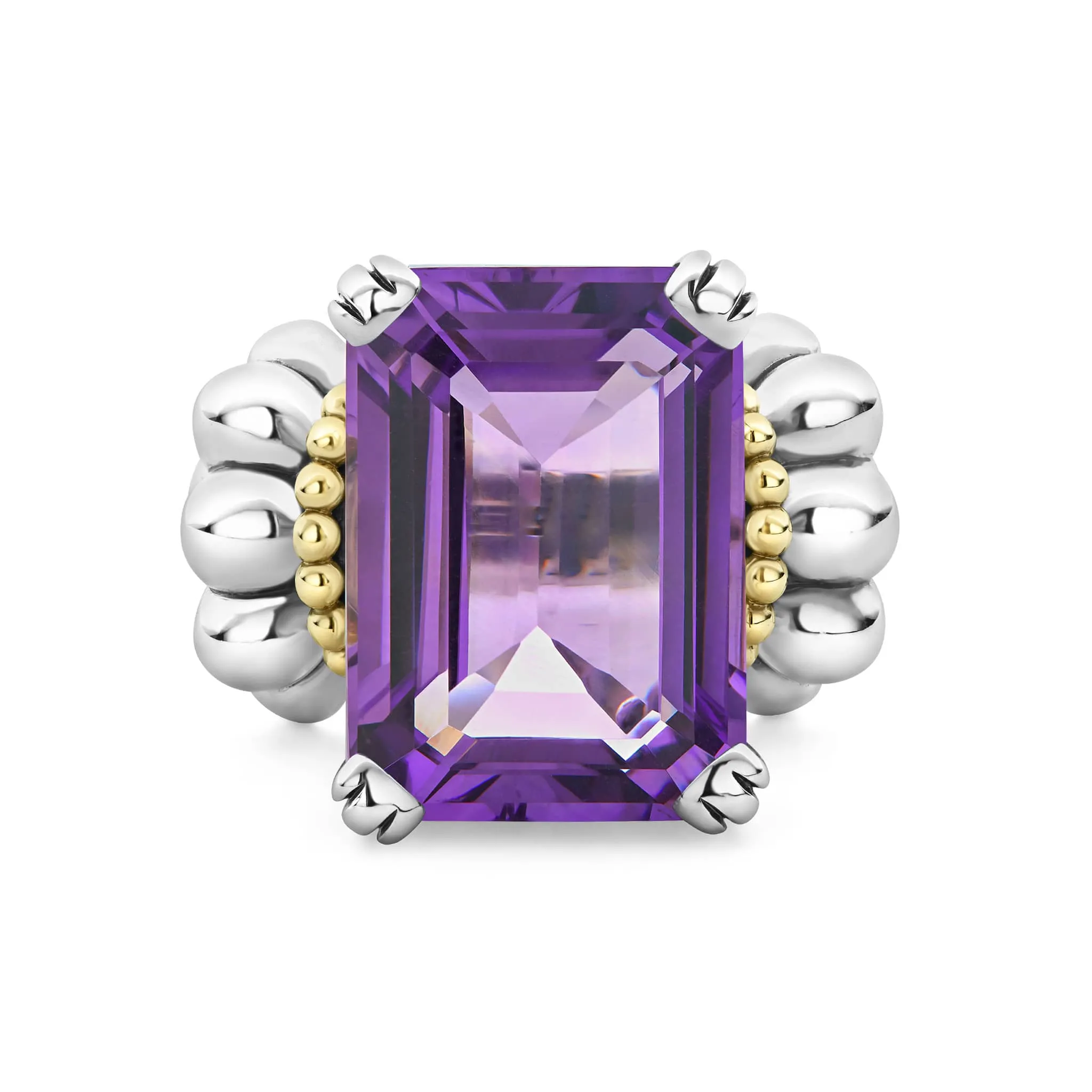Glacier Large Emerald-Cut Amethyst Ring sold by LAGOS product image thumbnail 3