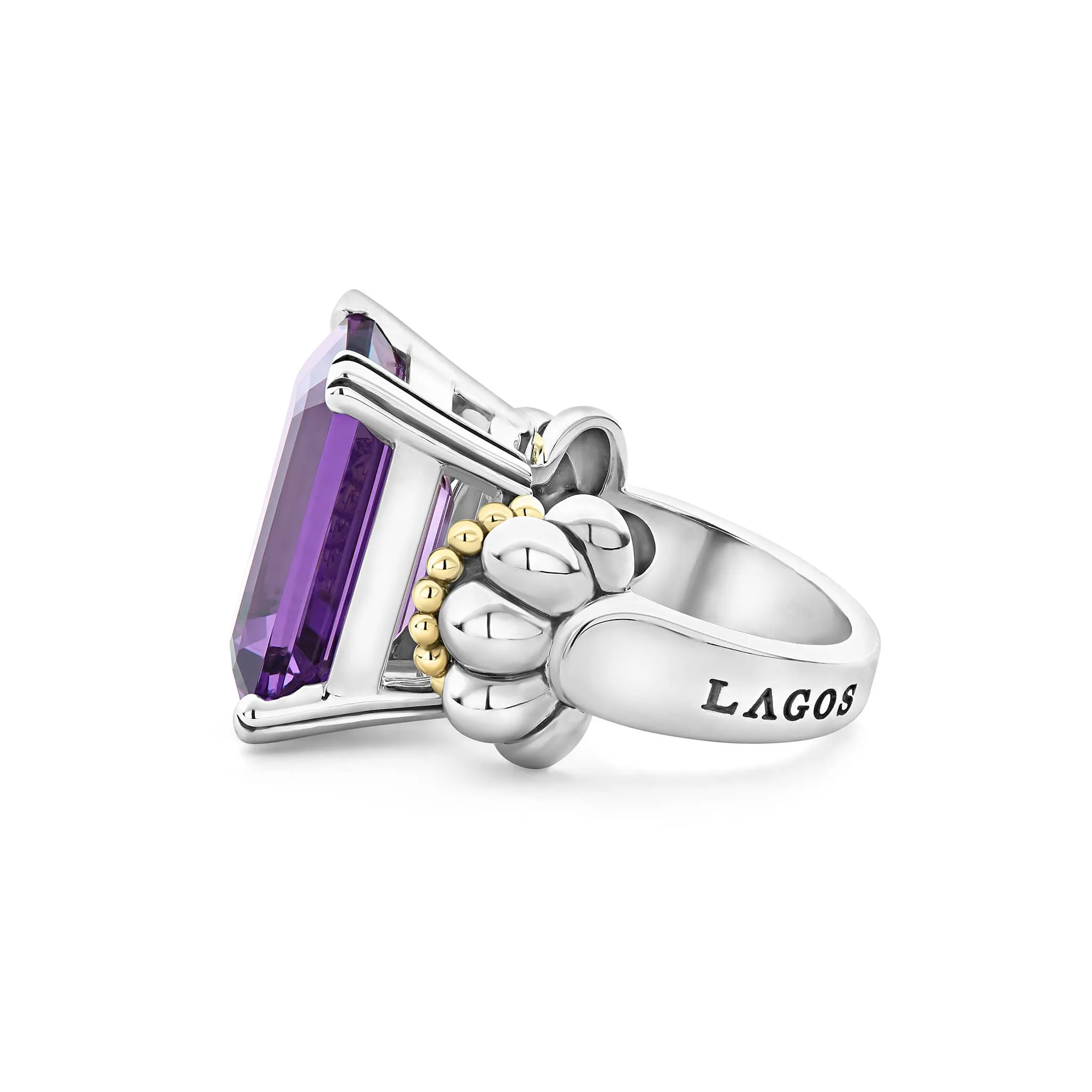 Glacier Large Emerald-Cut Amethyst Ring sold by LAGOS product image thumbnail 4