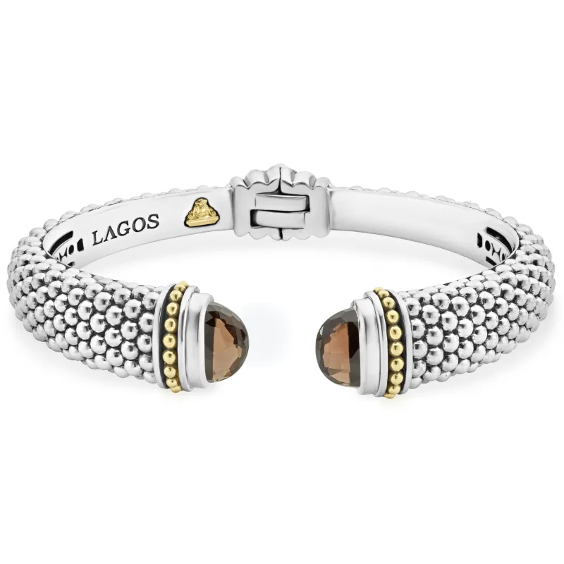 Rittenhouse Smokey Quartz Cuff Bracelet | 12mm sold by LAGOS