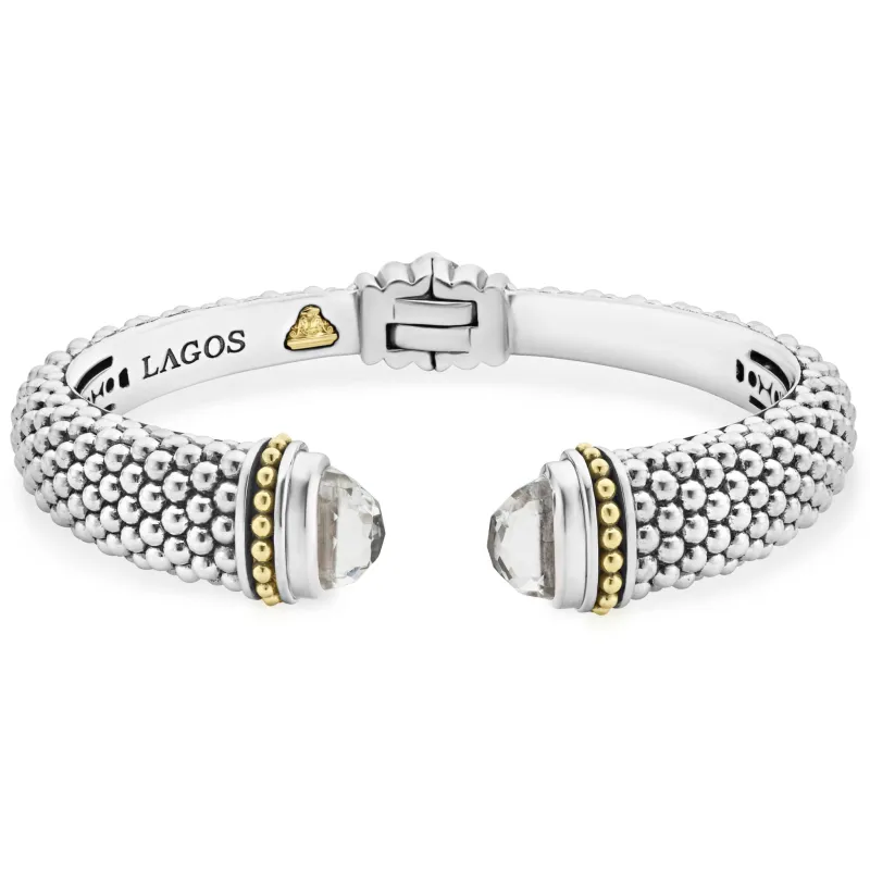 Rittenhouse White Topaz Cuff Bracelet | 12mm sold by LAGOS