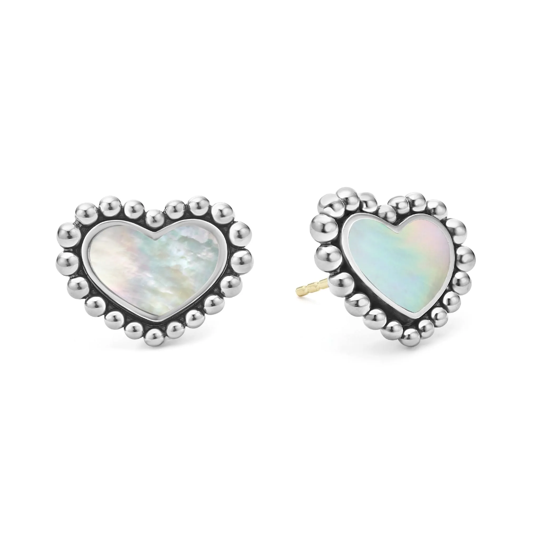 Maya Mother of Pearl Heart Stud Earrings sold by LAGOS