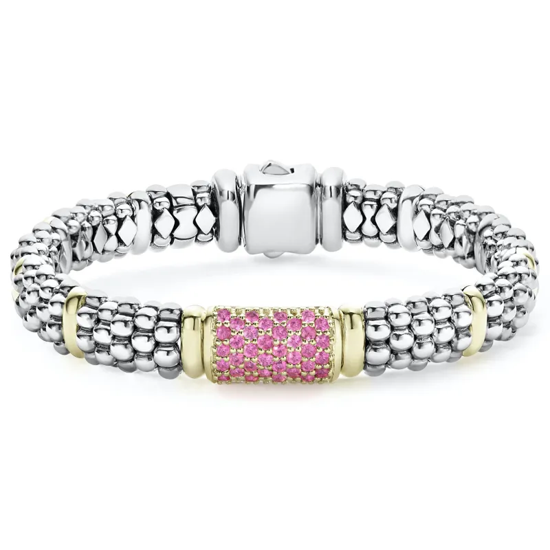 Signature Caviar Pink Sapphire Caviar Bracelet | 9mm sold by LAGOS