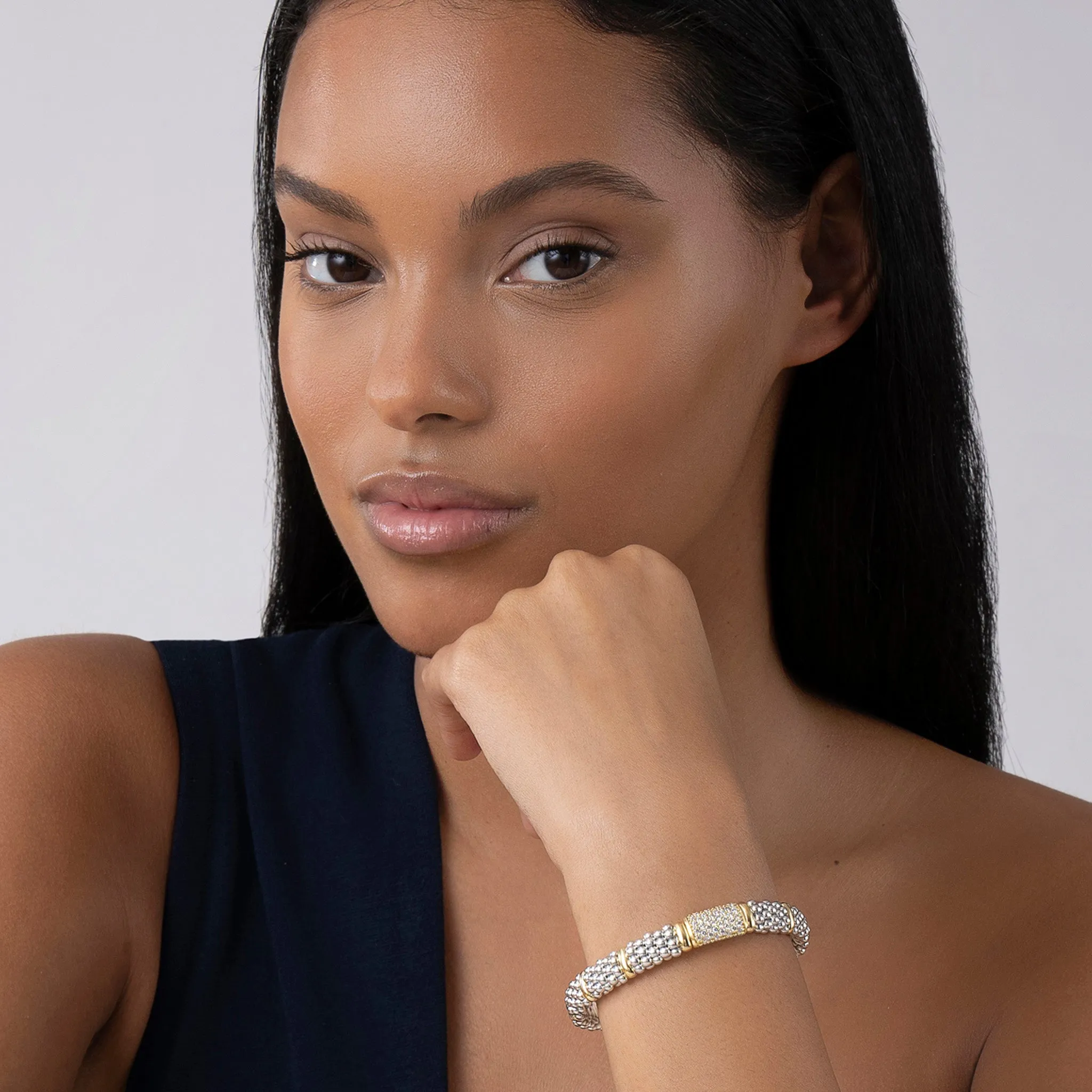 Signature Caviar Caviar Diamond Bracelet | 9mm sold by LAGOS product image thumbnail 2