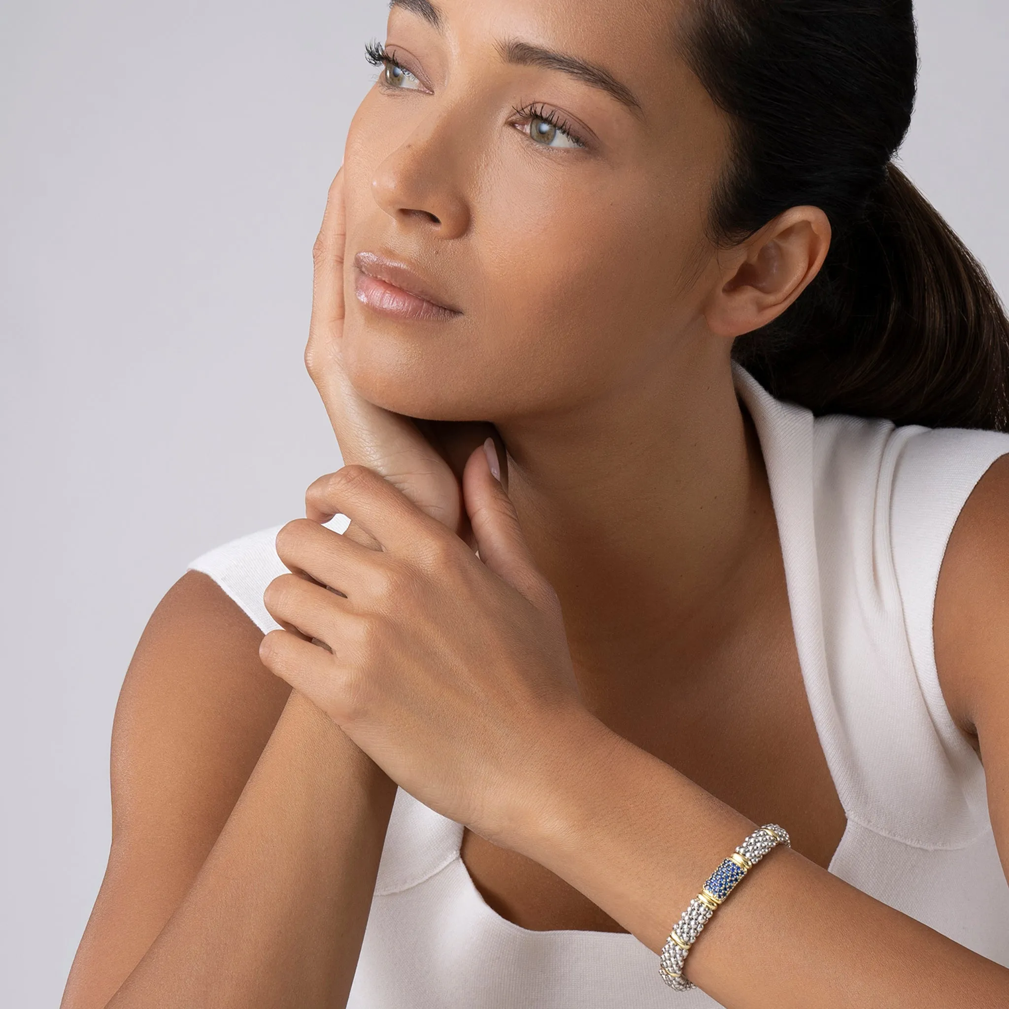 Signature Caviar Blue Sapphire Caviar Bracelet | 9mm sold by LAGOS product image thumbnail 2