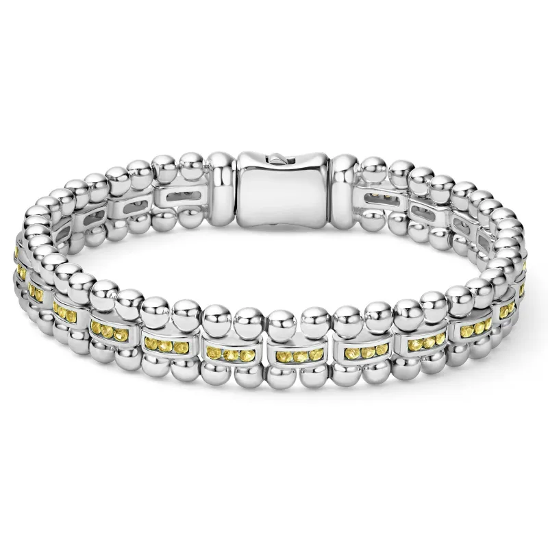 Caviar Spark Yellow Sapphire Link Bracelet sold by LAGOS