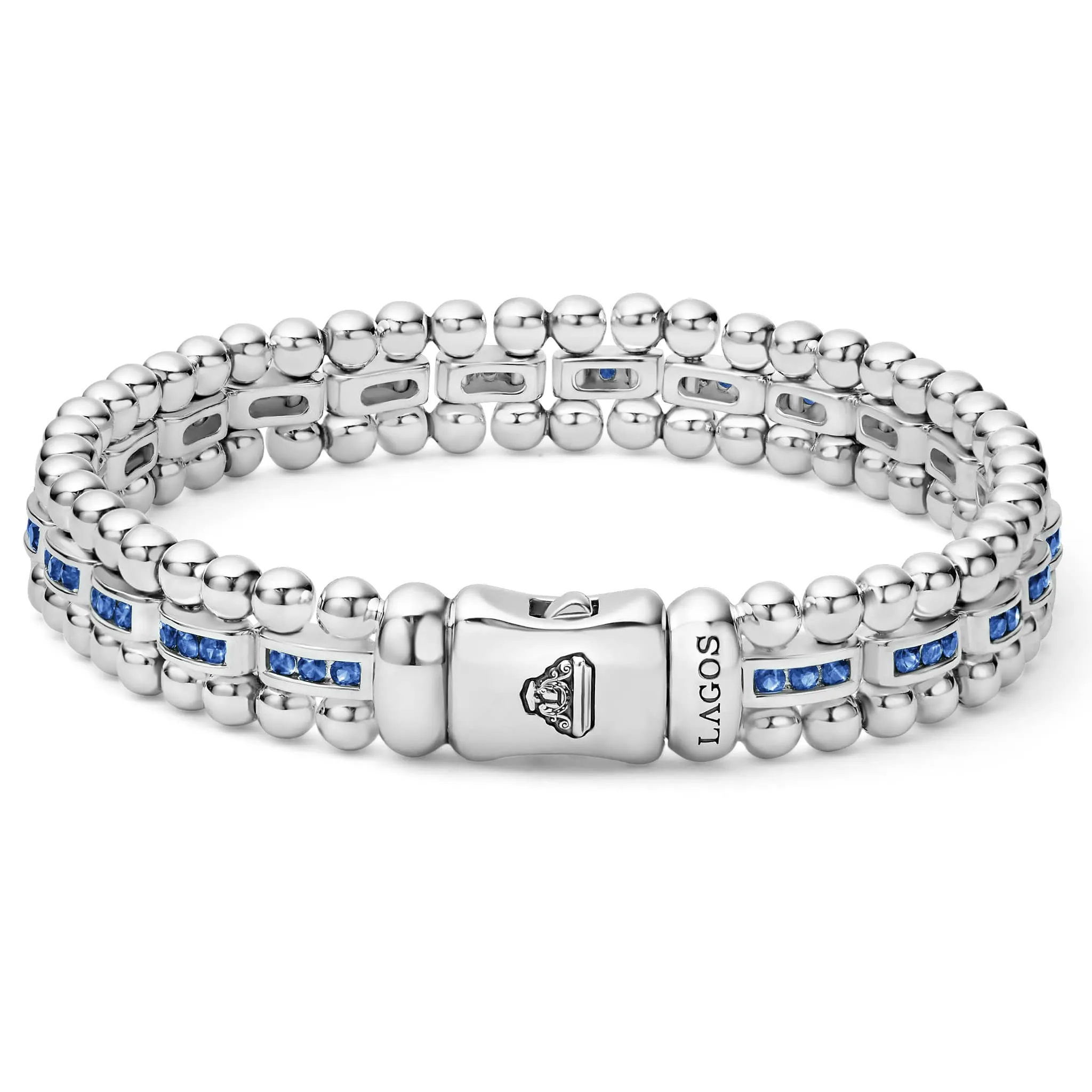 Caviar Spark Blue Sapphire Link Bracelet sold by LAGOS product image thumbnail 3