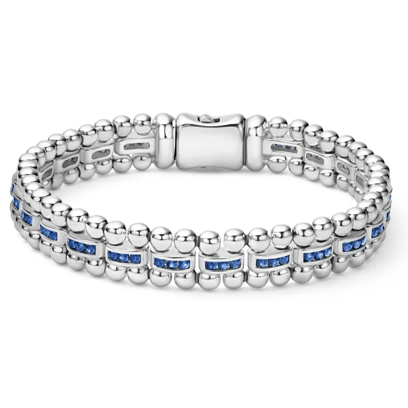 Caviar Spark Blue Sapphire Link Bracelet sold by LAGOS