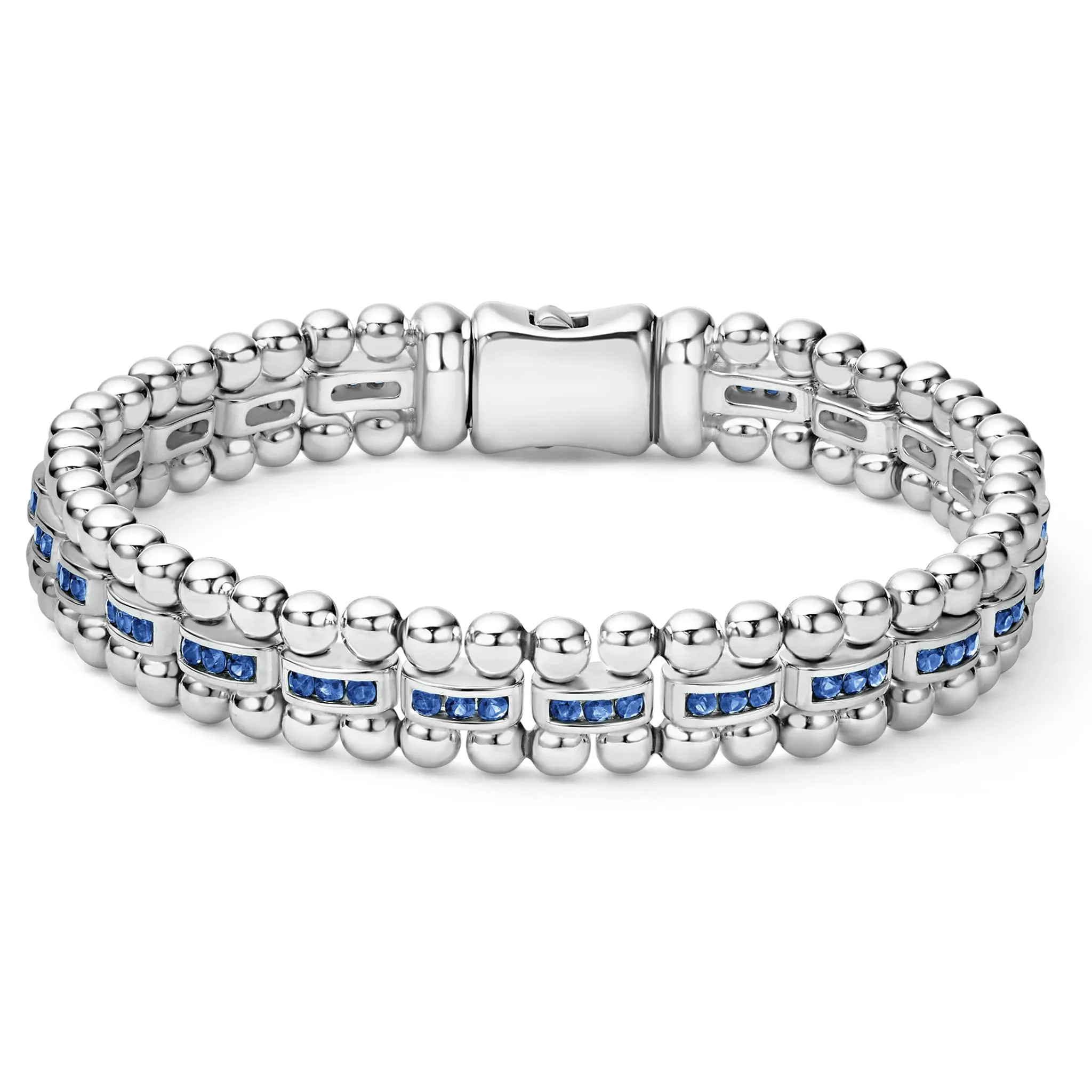 Caviar Spark Blue Sapphire Link Bracelet sold by LAGOS