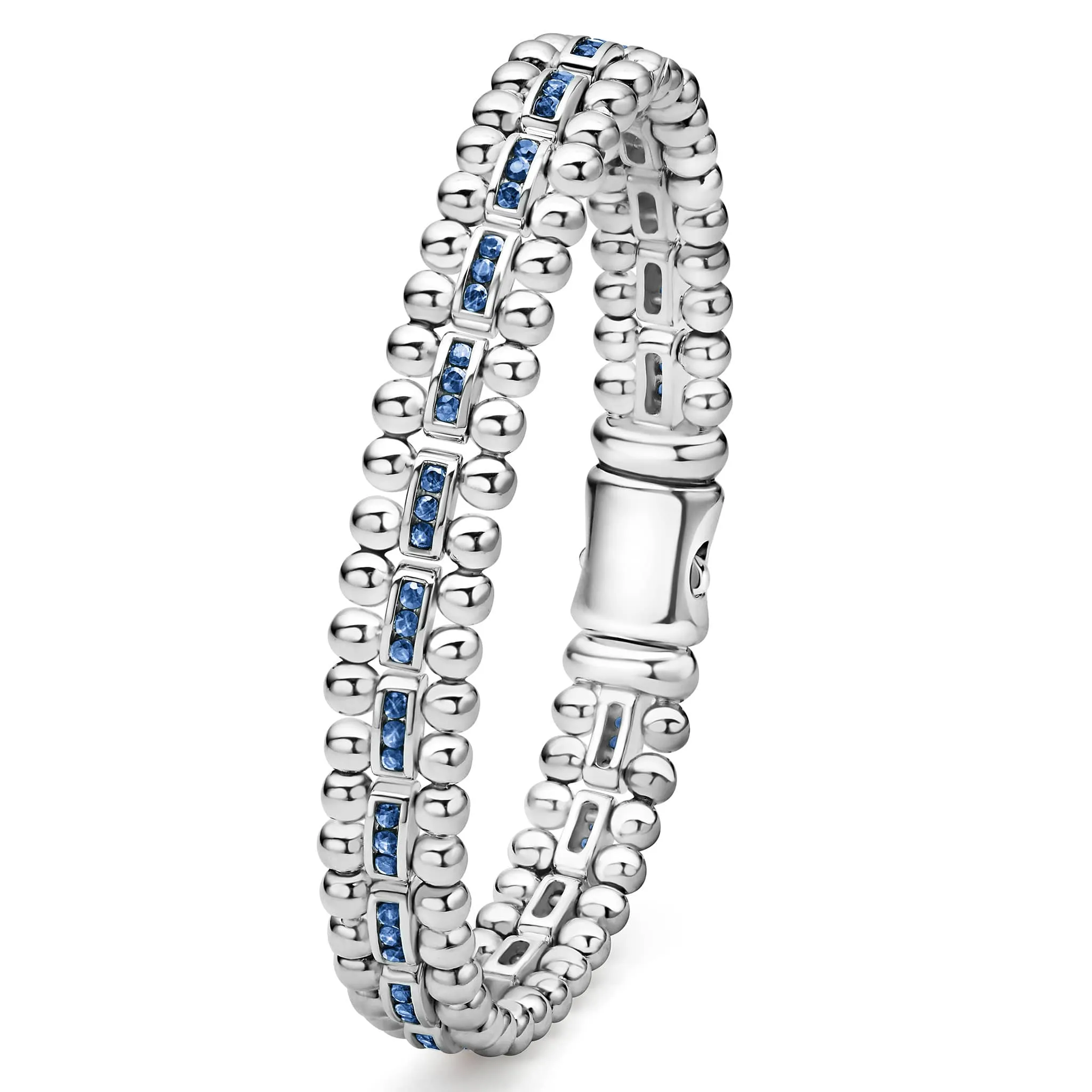 Caviar Spark Blue Sapphire Link Bracelet sold by LAGOS product image thumbnail 4