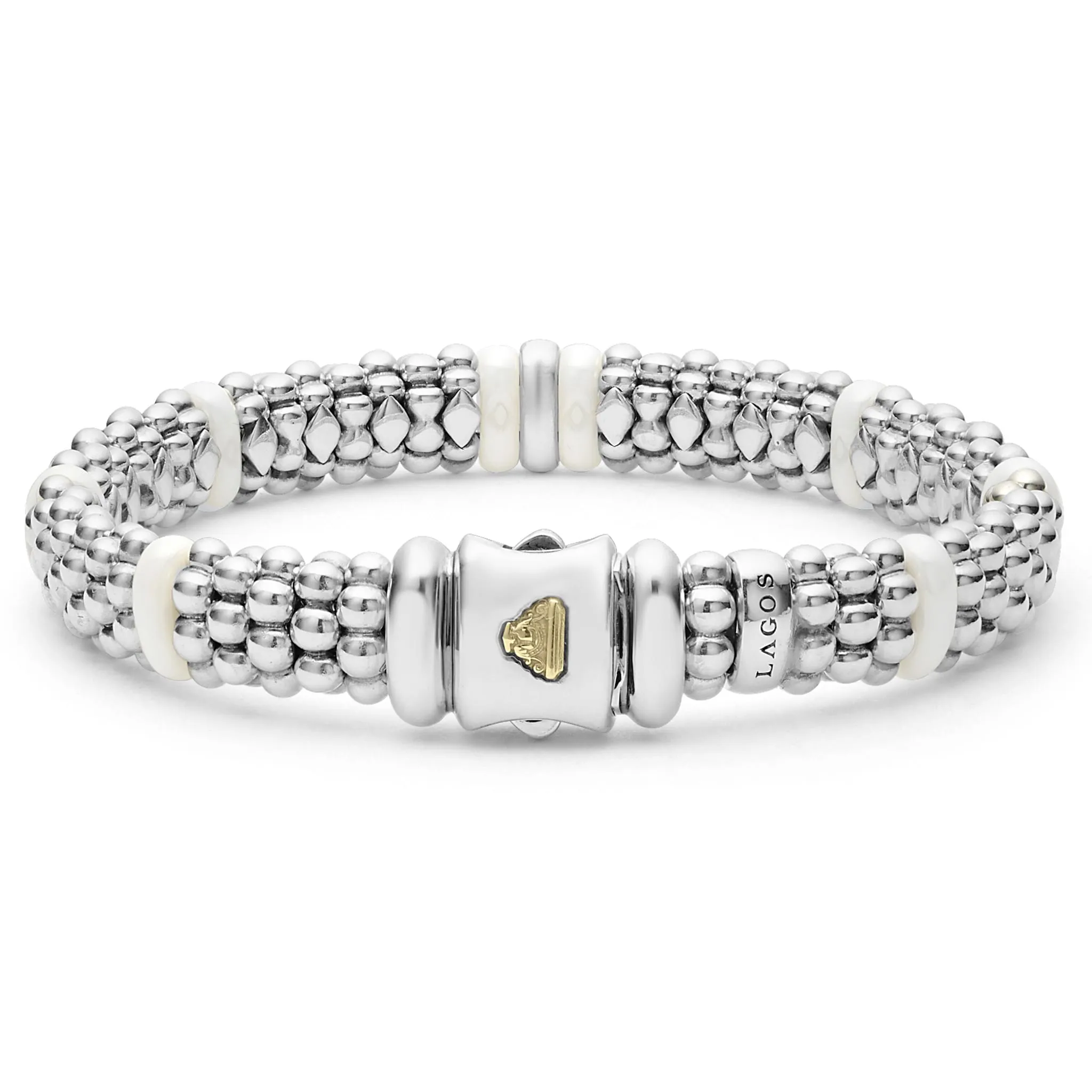 White Caviar White Single Station Diamond Caviar Bracelet | 9mm sold by LAGOS product image thumbnail 5