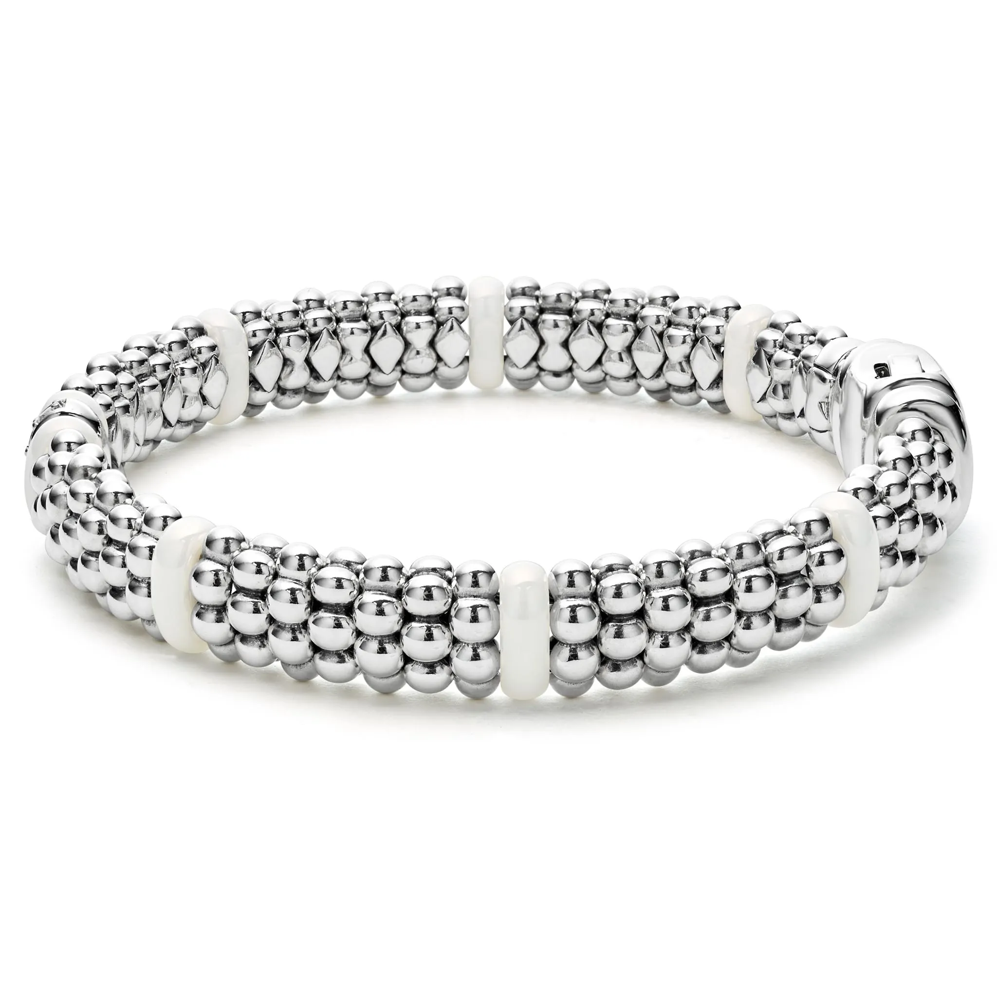 White Caviar White Single Station Diamond Caviar Bracelet | 9mm sold by LAGOS product image thumbnail 4