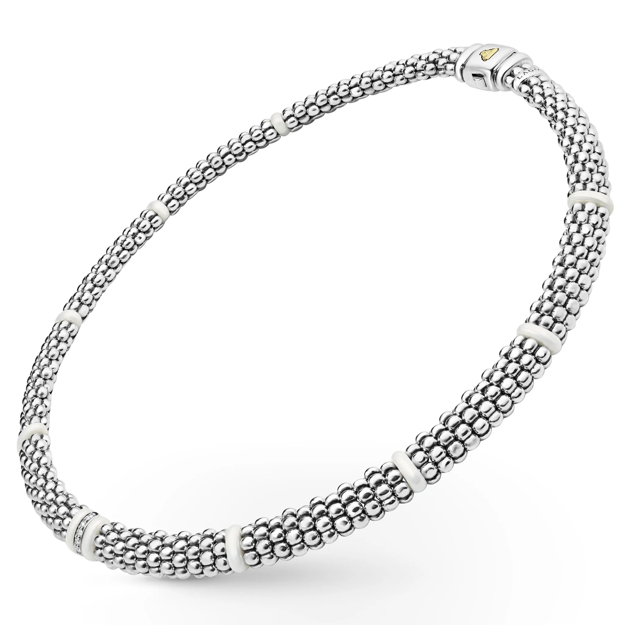 White Caviar White Single Station Diamond Caviar Necklace sold by LAGOS product image thumbnail 4
